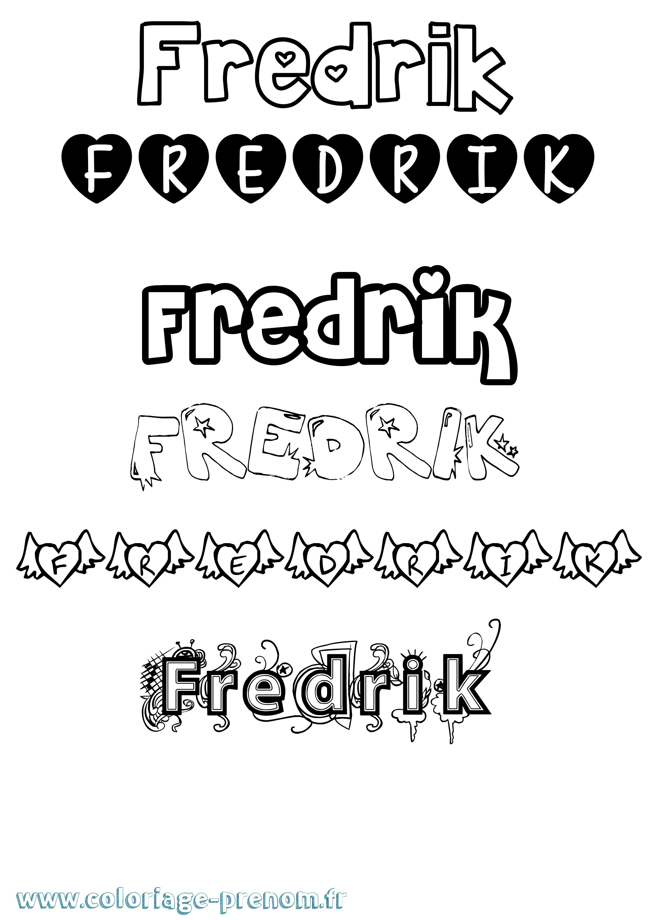 Coloriage Fredrik Girly Coloriage prénom Fredrik Girly