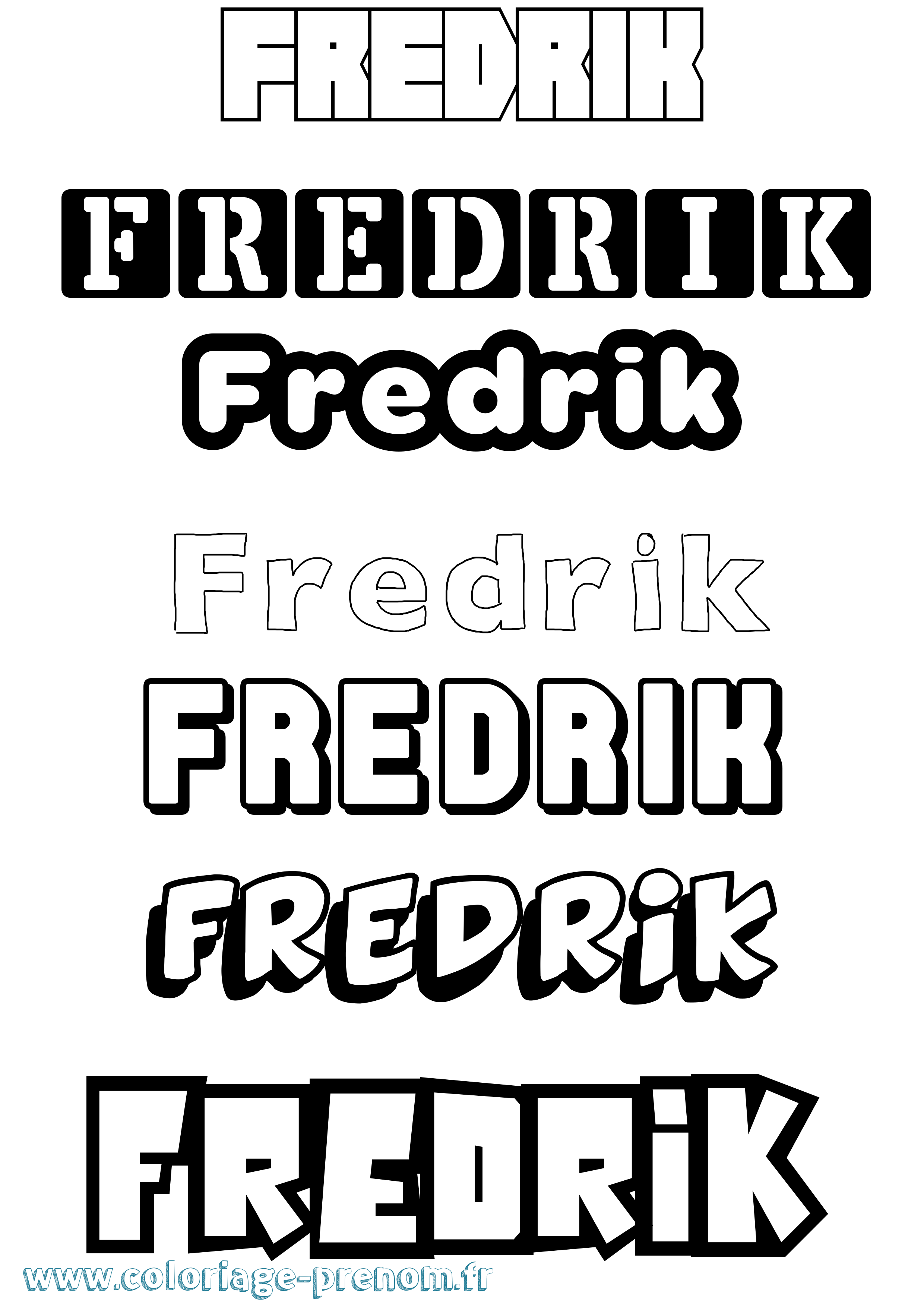 Coloriage Fredrik Simple Coloriage prénom Fredrik Simple