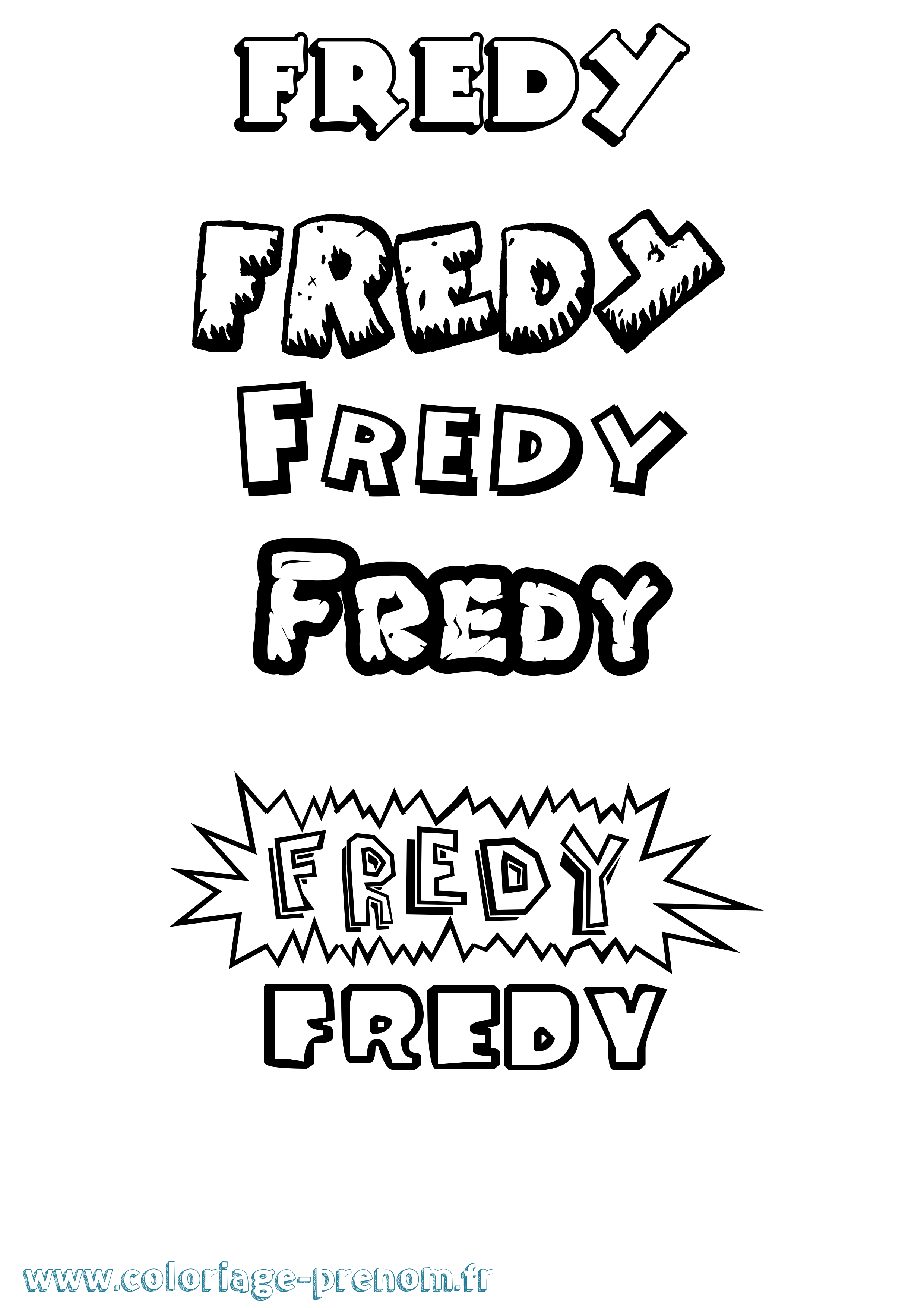 Coloriage prénom Fredy Dessin Animé