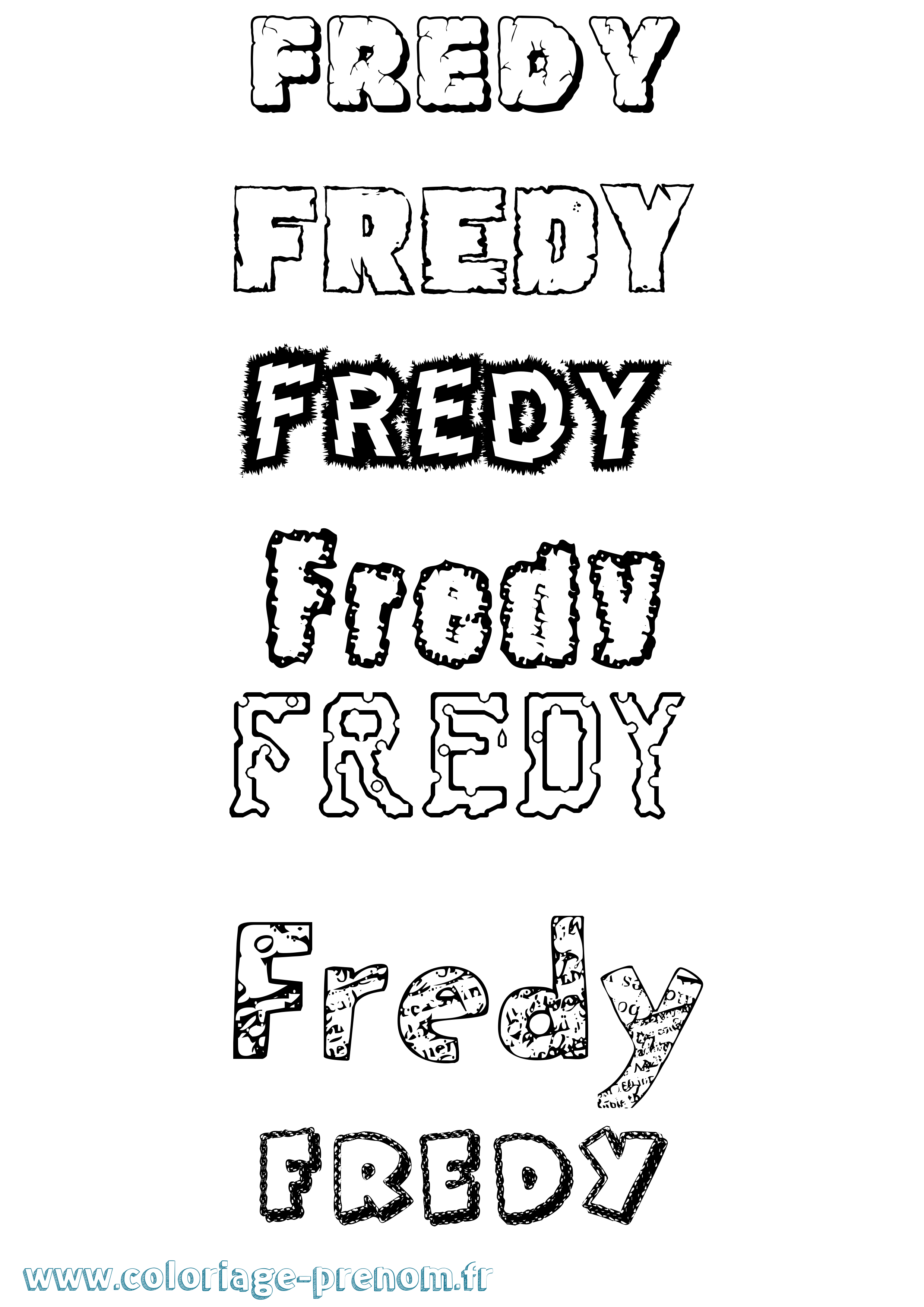Coloriage prénom Fredy Destructuré