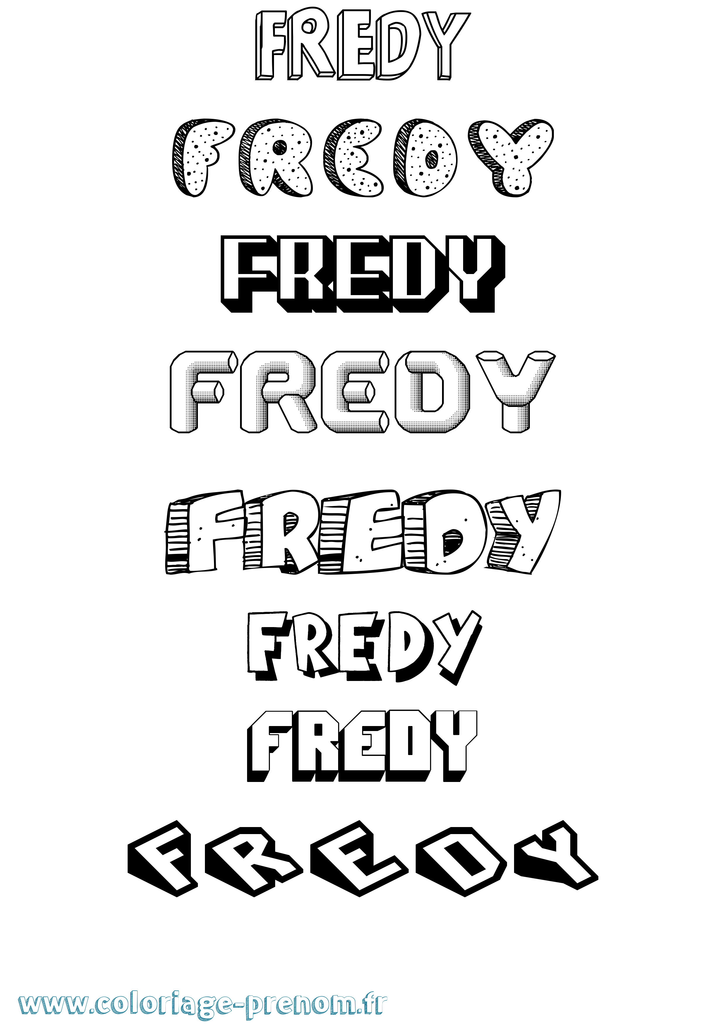 Coloriage prénom Fredy Effet 3D
