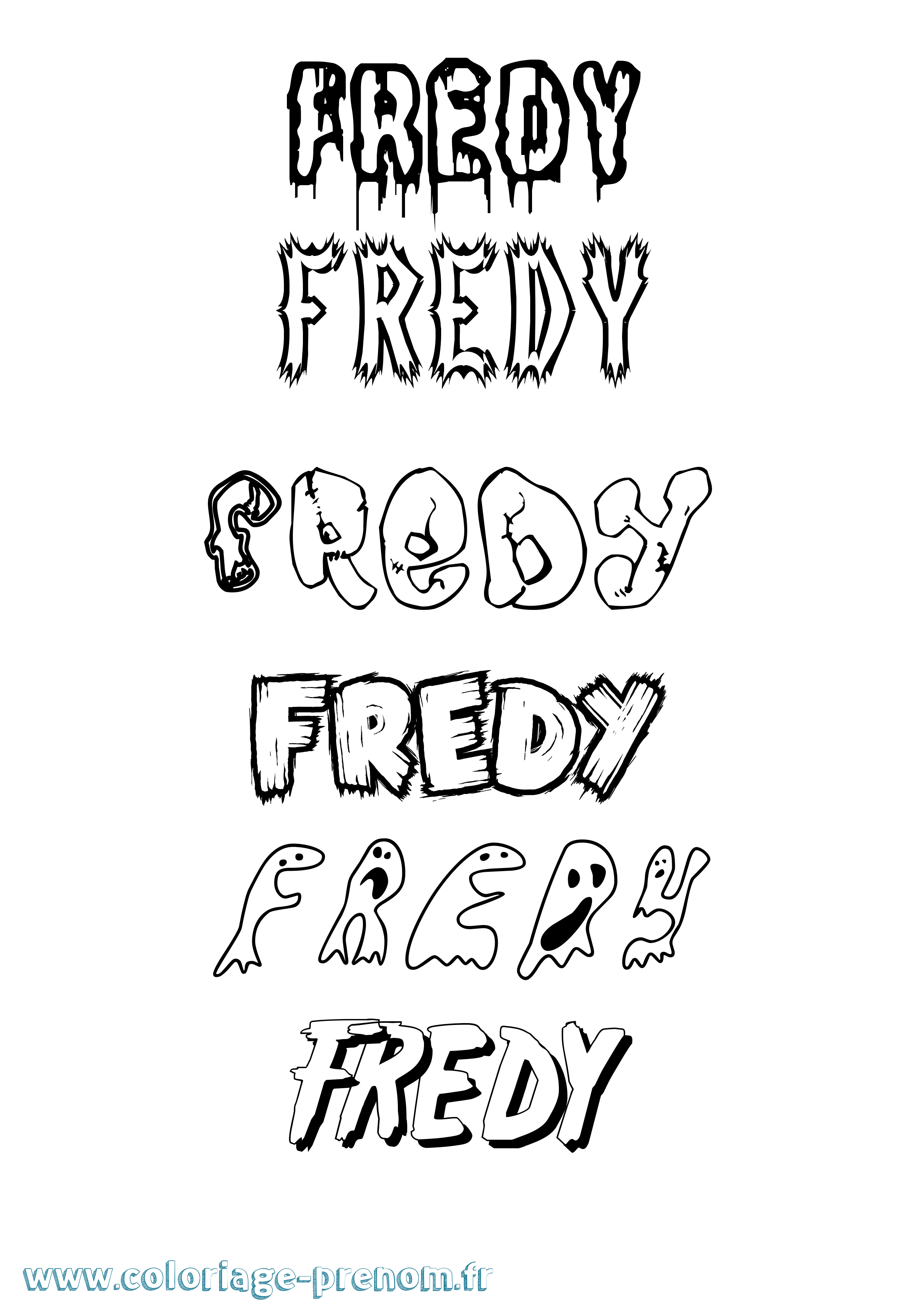 Coloriage prénom Fredy Frisson