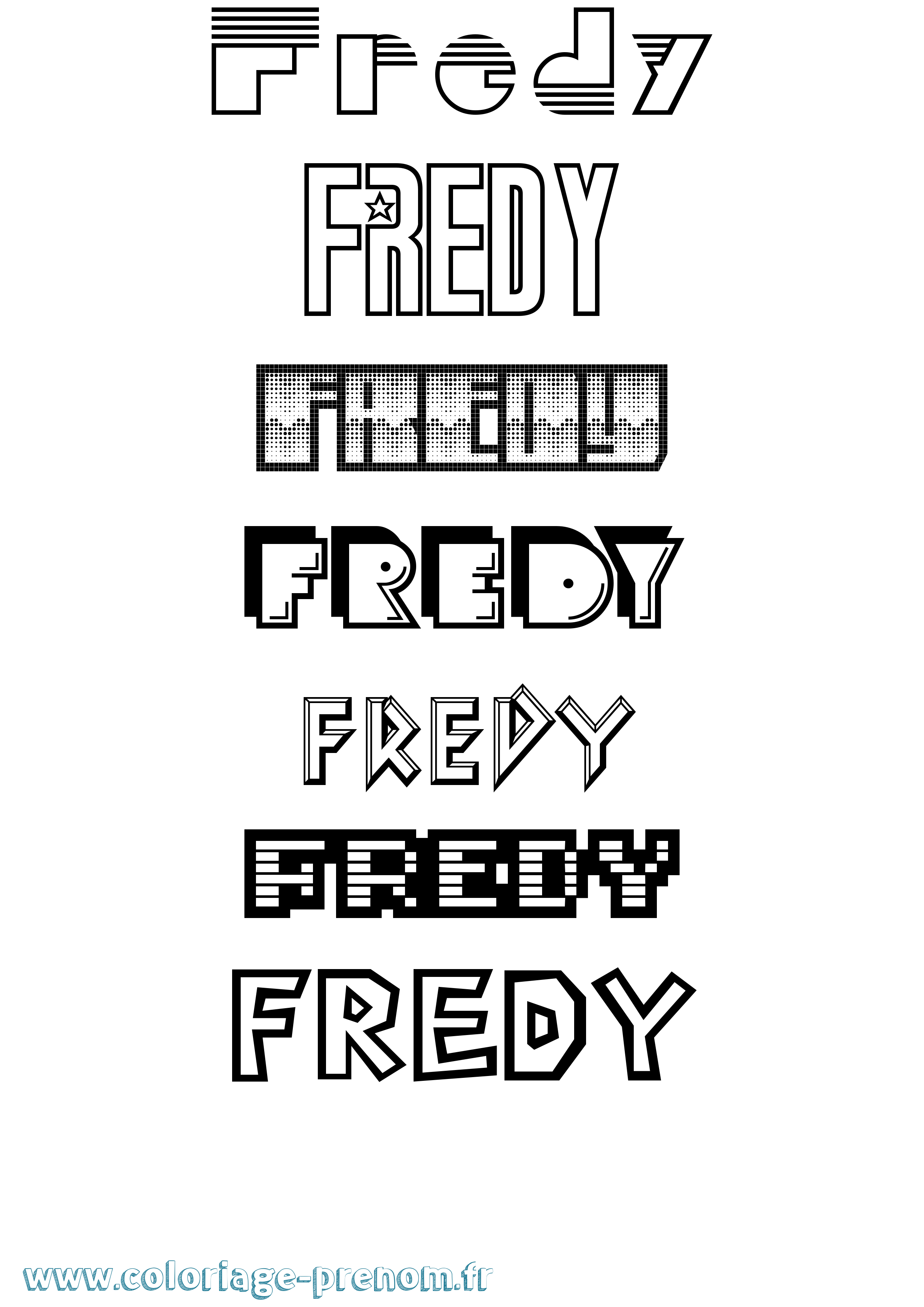 Coloriage prénom Fredy Jeux Vidéos