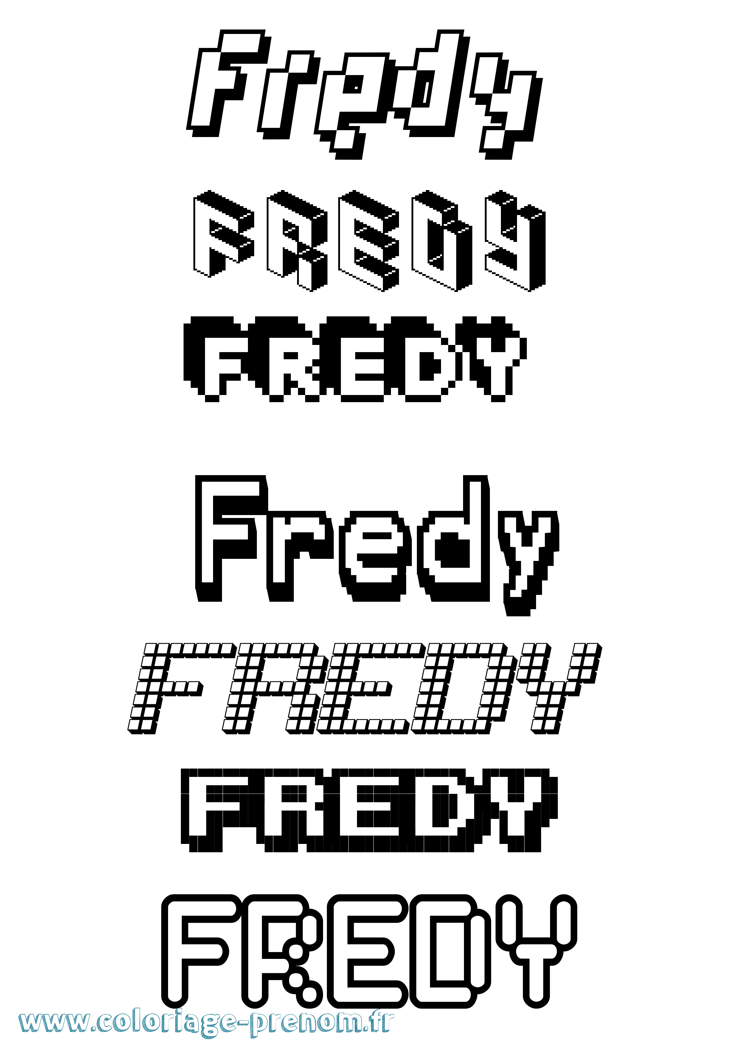 Coloriage prénom Fredy Pixel