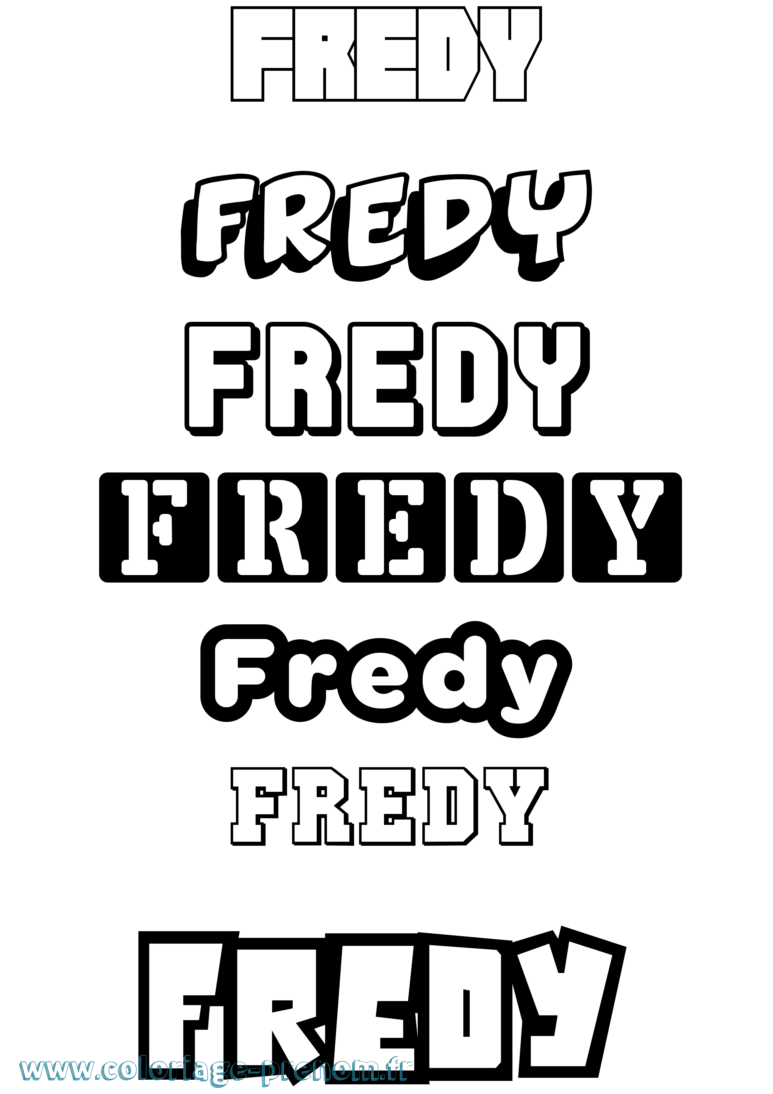 Coloriage prénom Fredy Simple