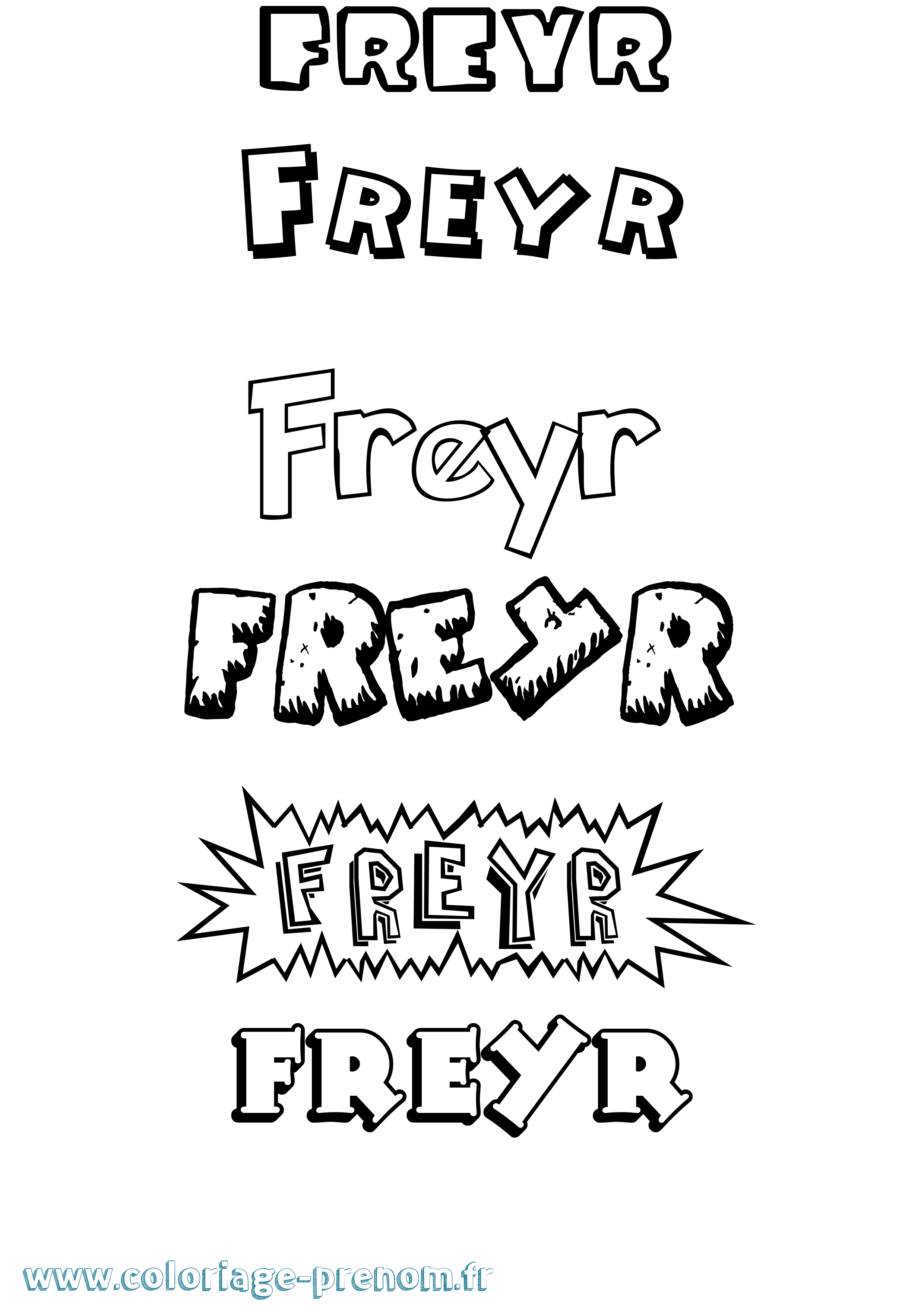 Coloriage prénom Freyr Dessin Animé