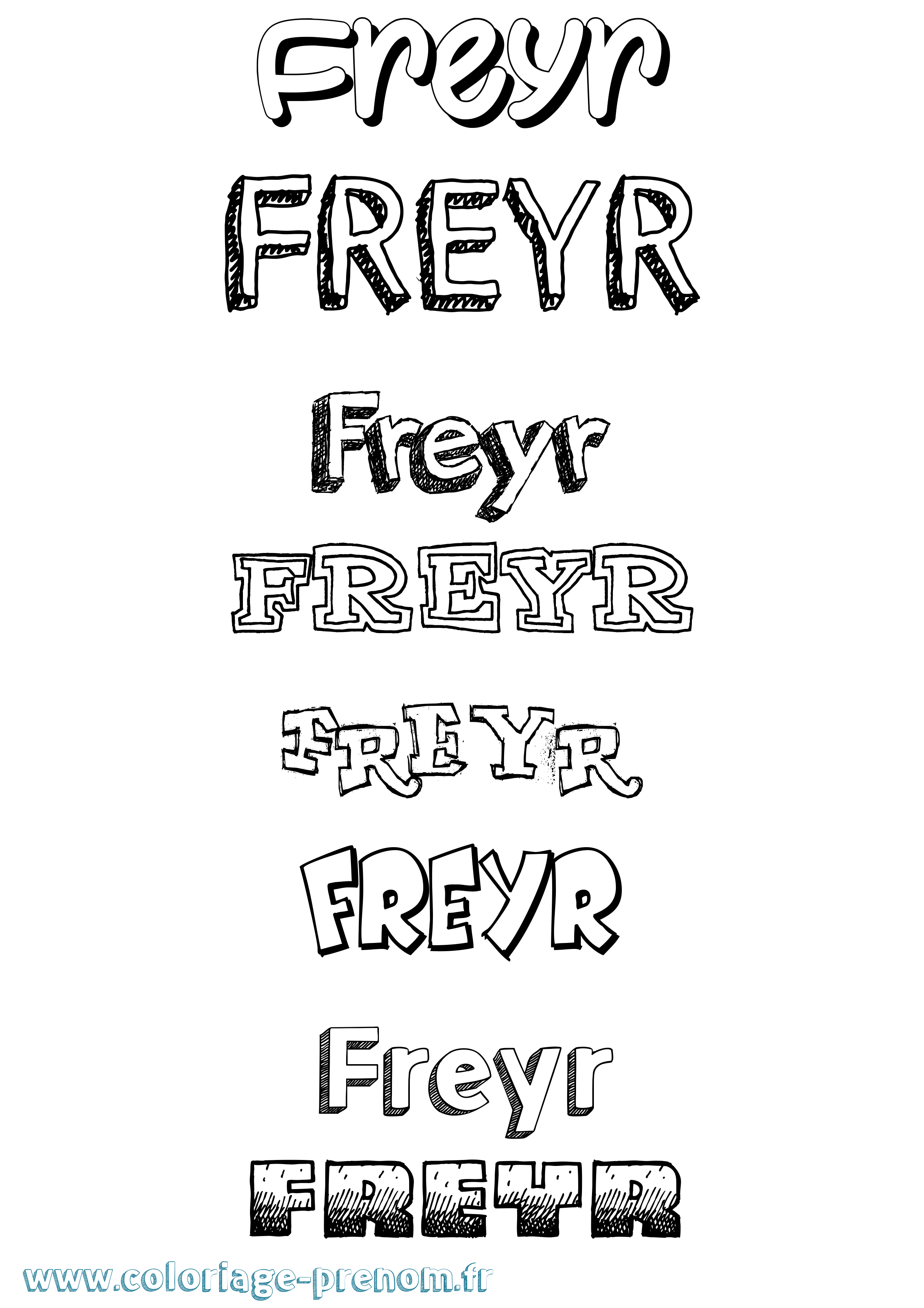 Coloriage prénom Freyr Dessiné
