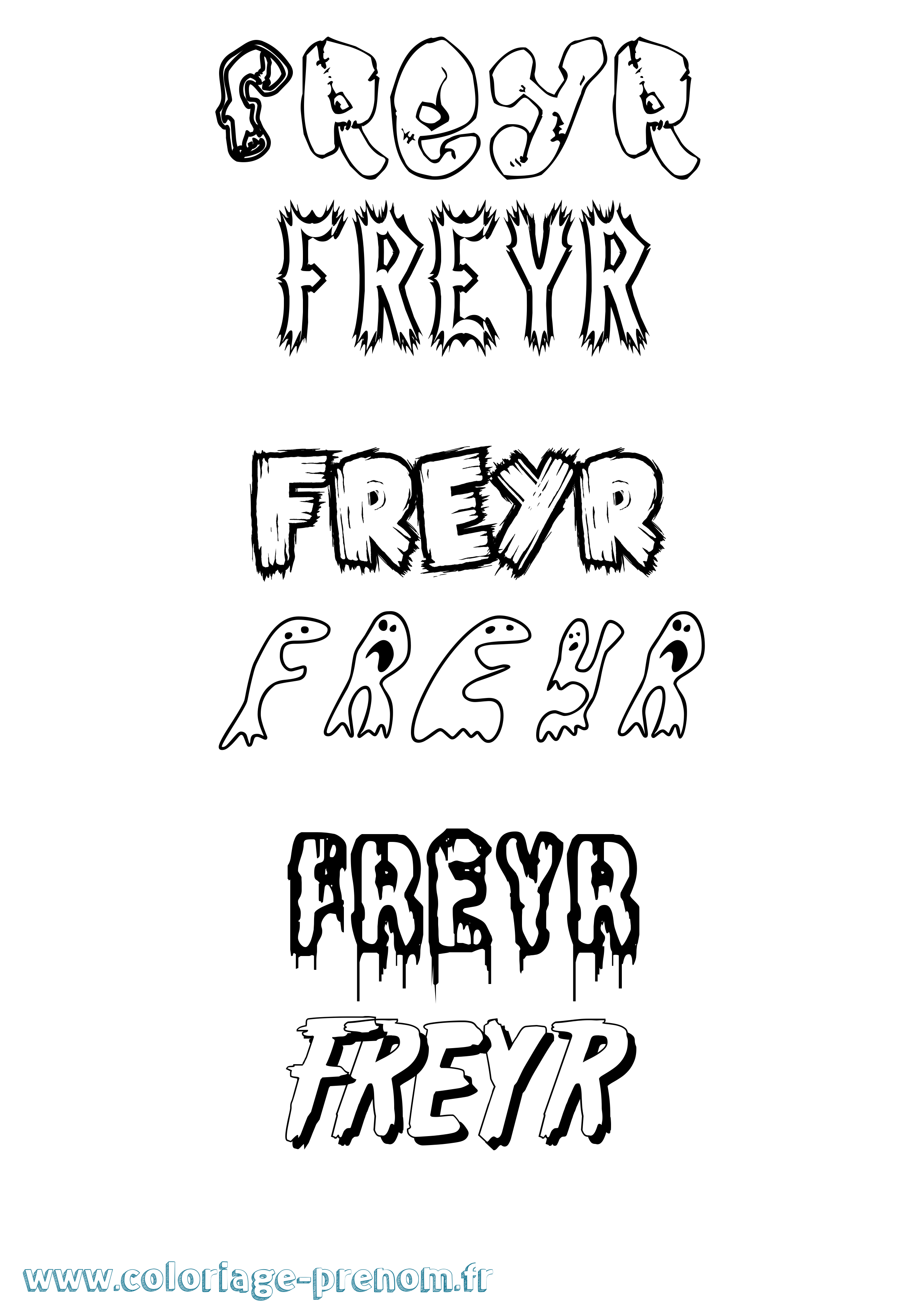 Coloriage prénom Freyr Frisson