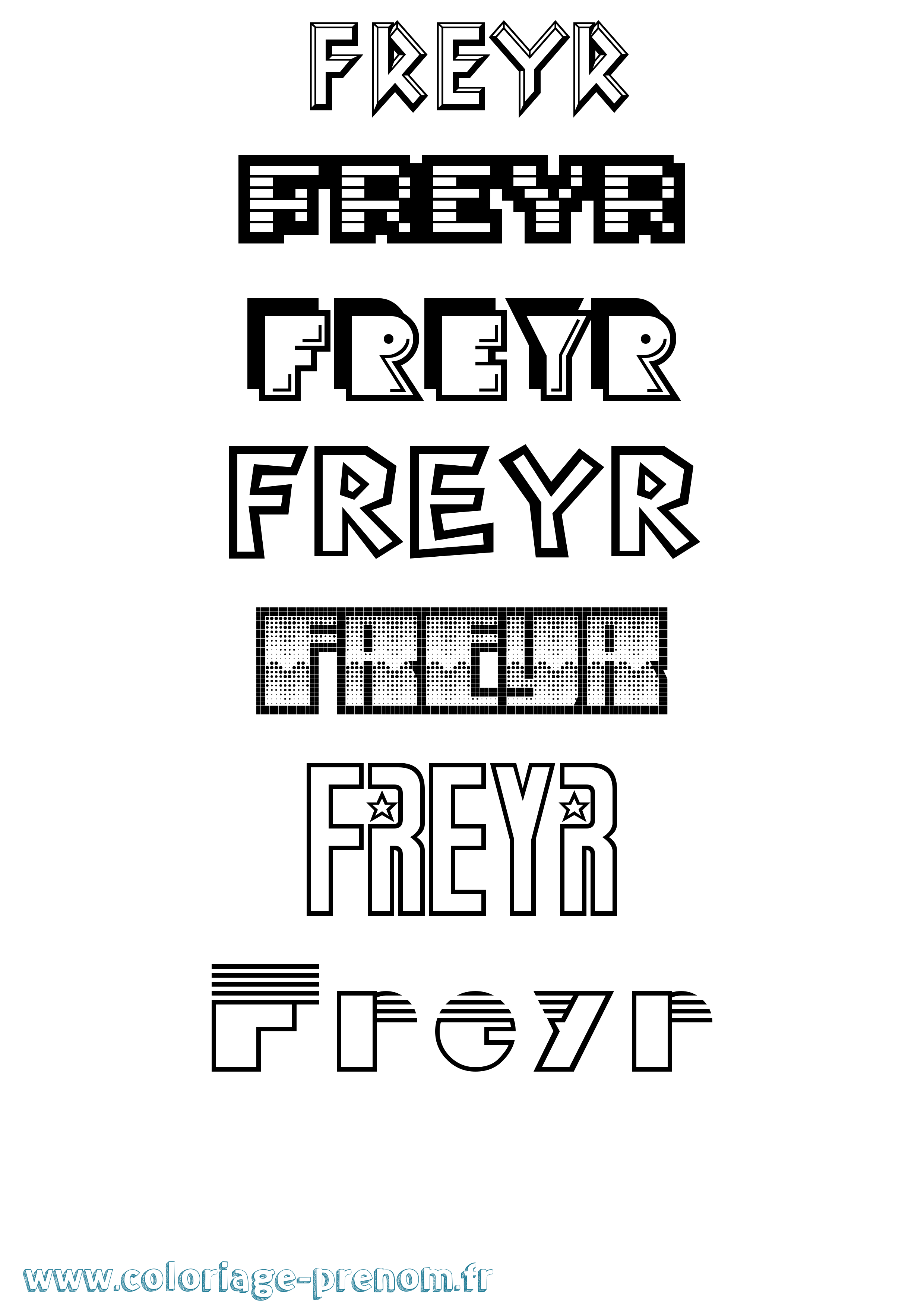 Coloriage prénom Freyr Jeux Vidéos