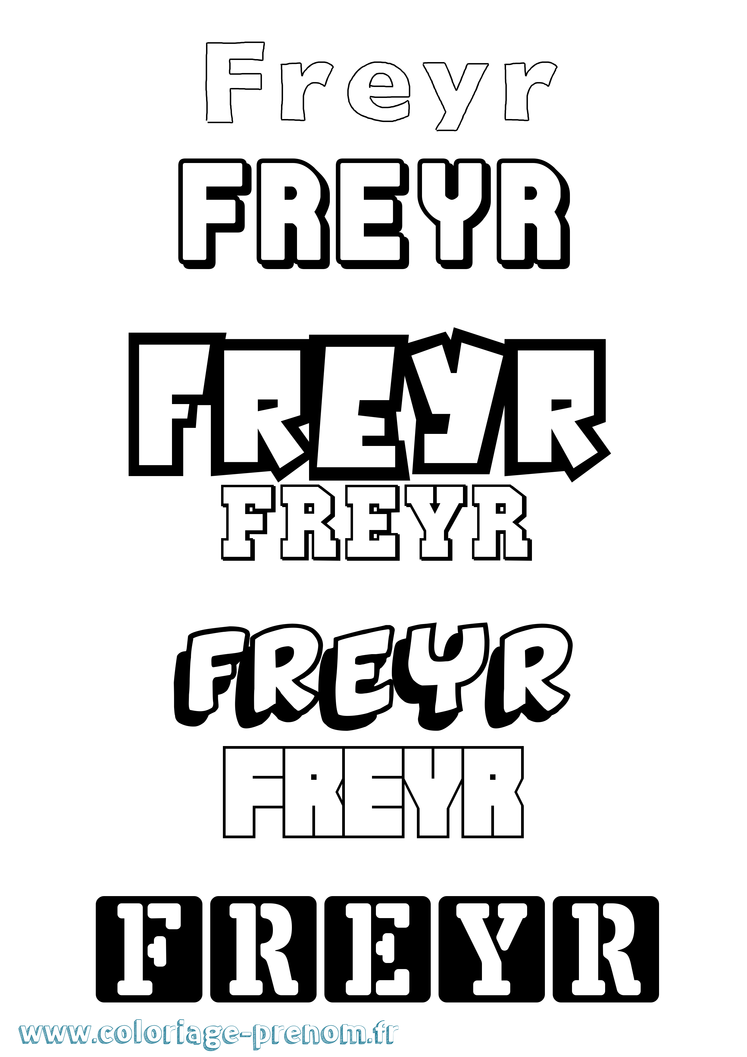 Coloriage prénom Freyr Simple