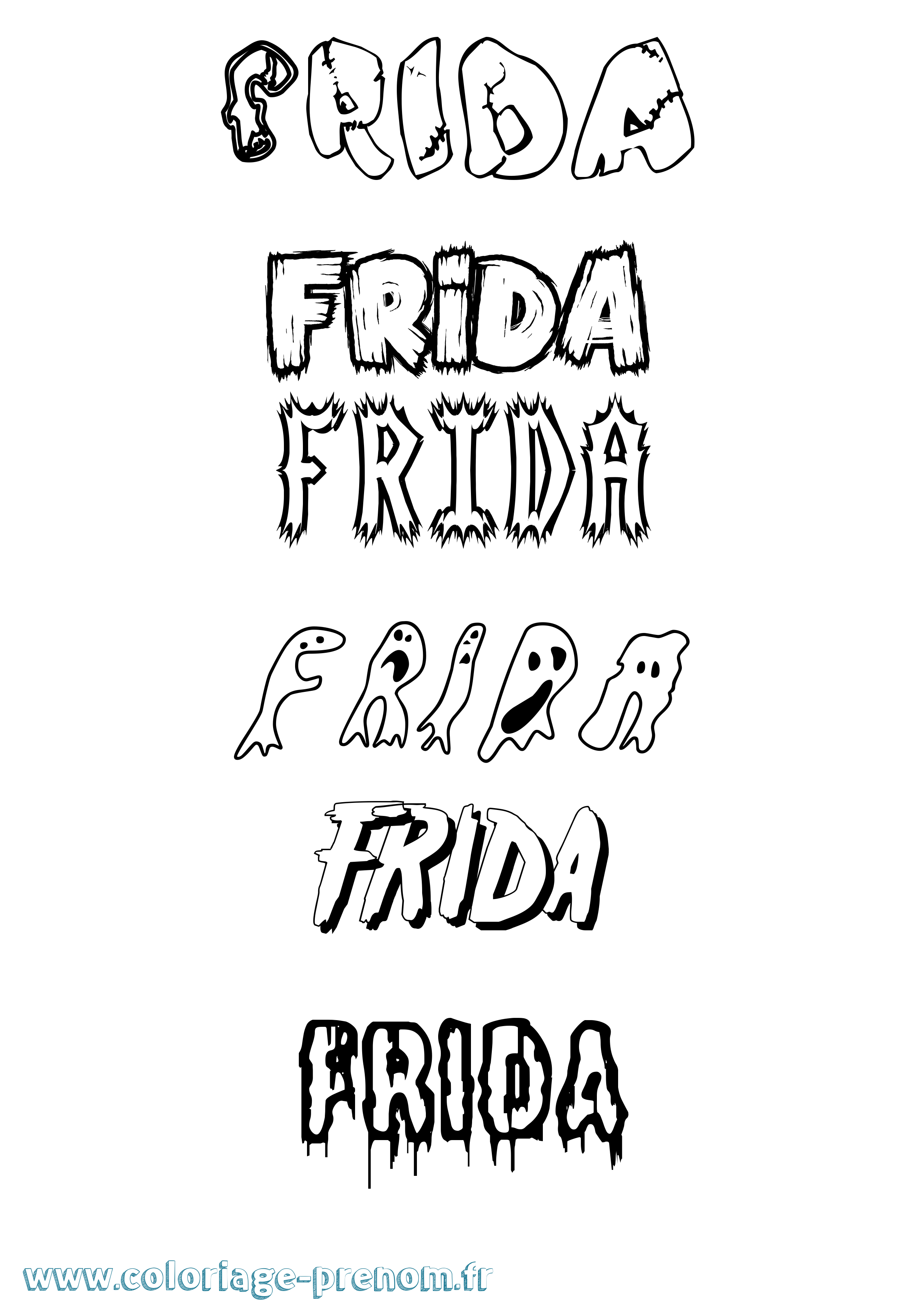 Coloriage Frida Frisson Coloriage prénom Frida Frisson