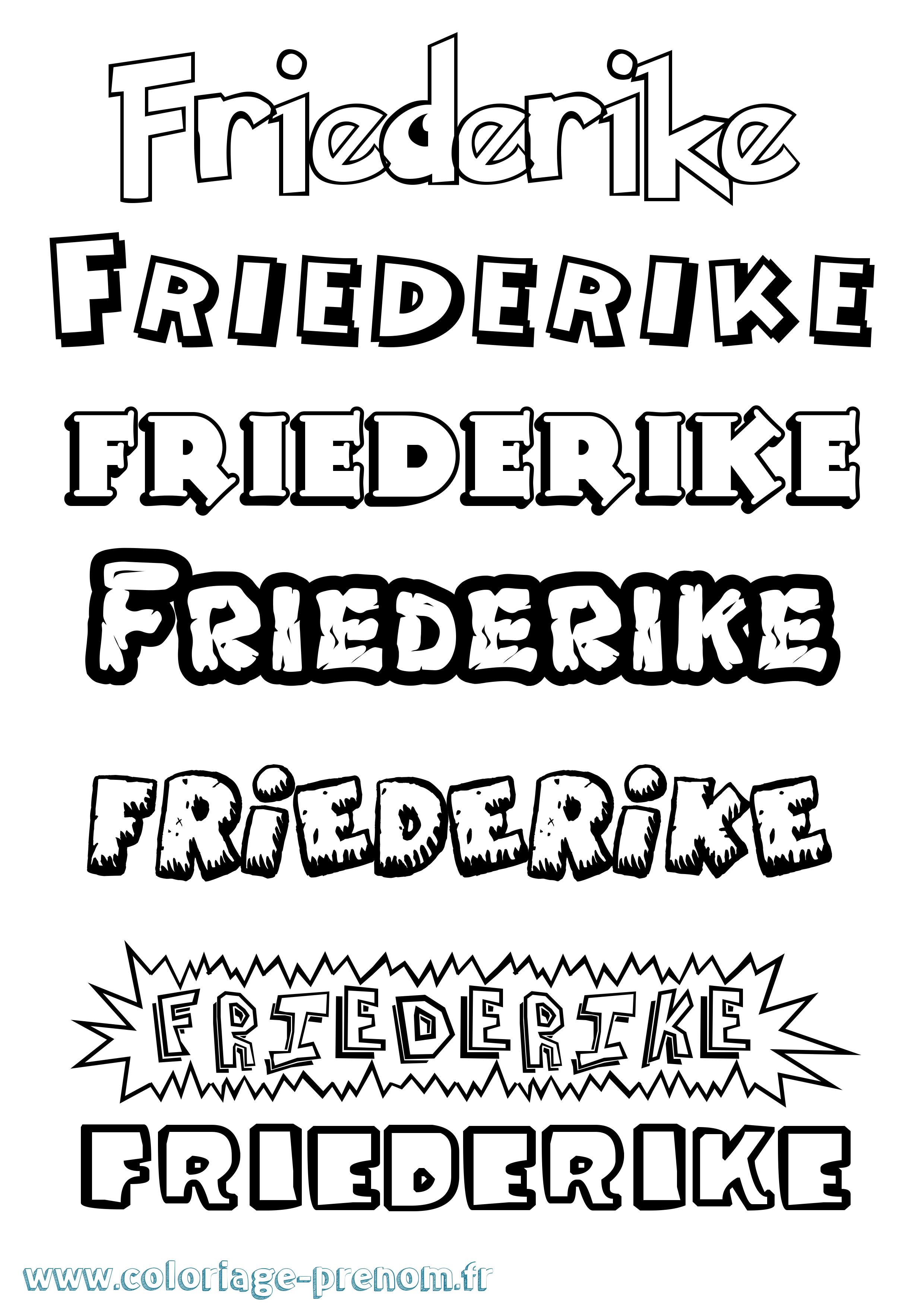 Coloriage prénom Friederike Dessin Animé
