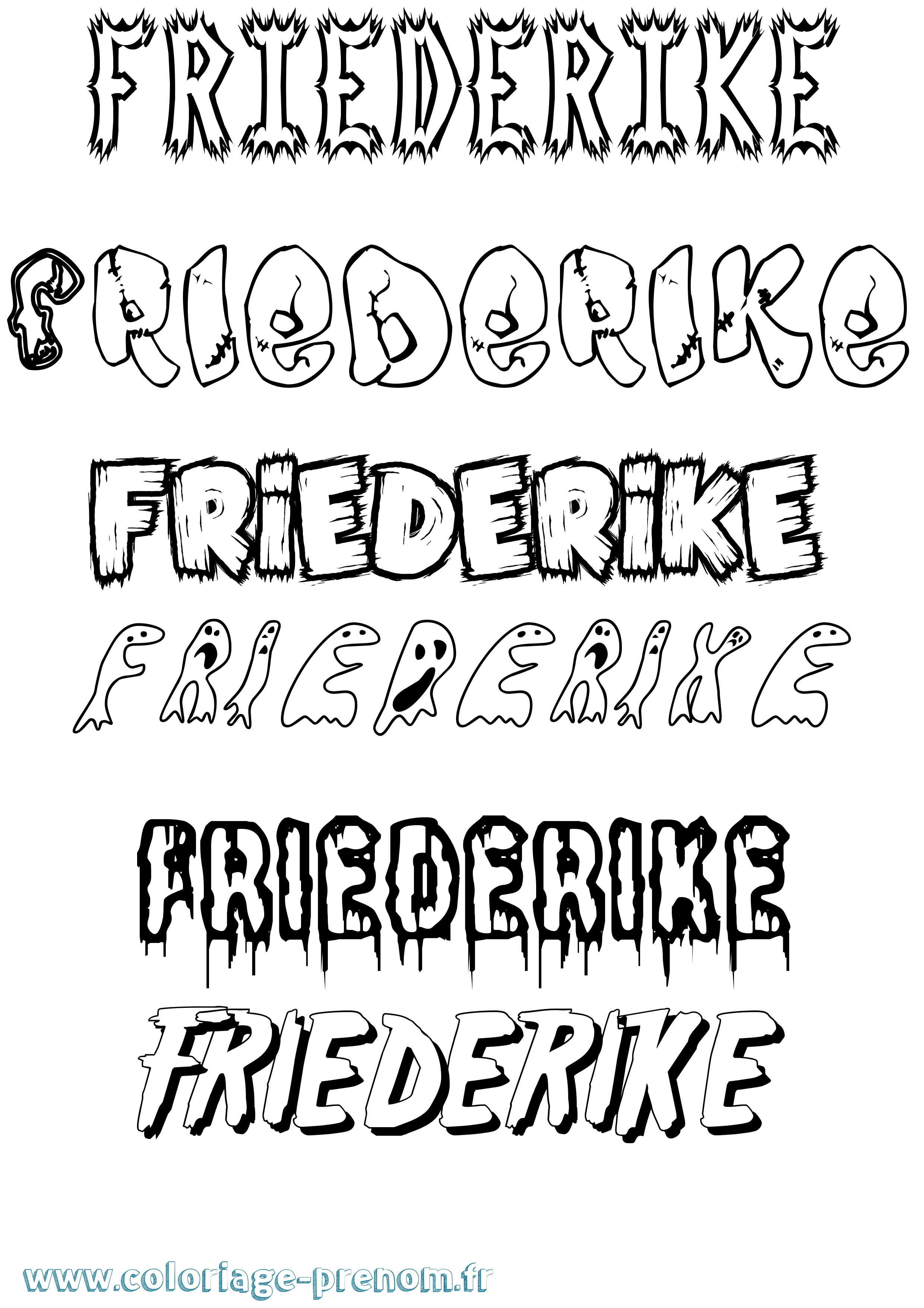 Coloriage prénom Friederike Frisson