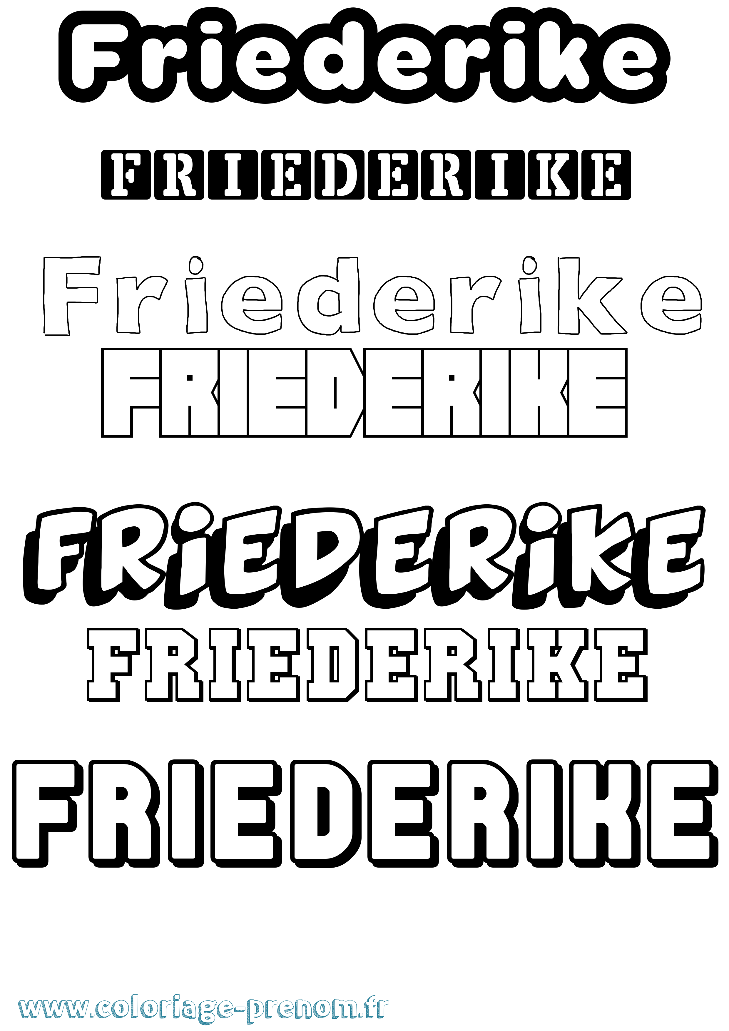 Coloriage prénom Friederike Simple