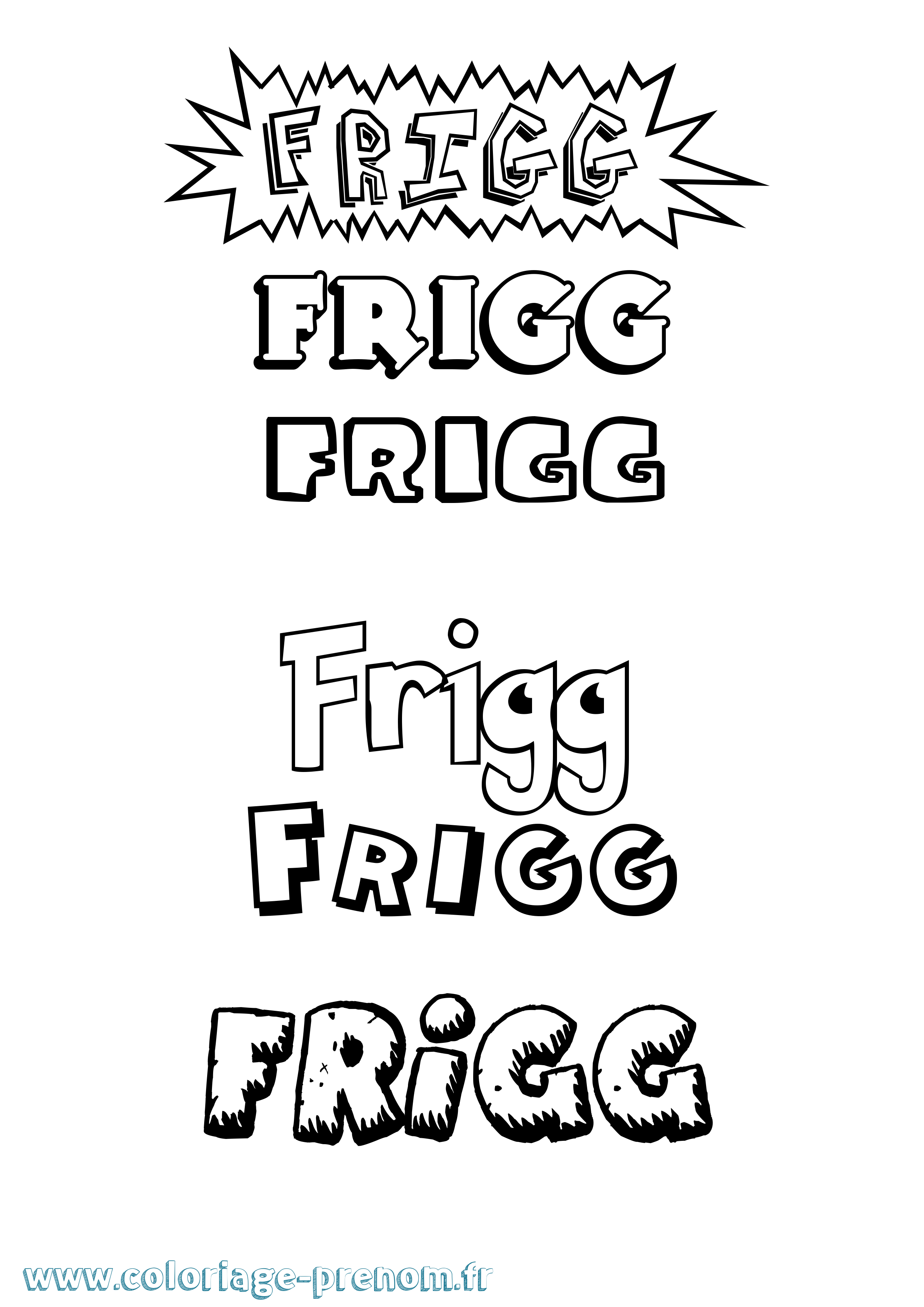 Coloriage prénom Frigg Dessin Animé