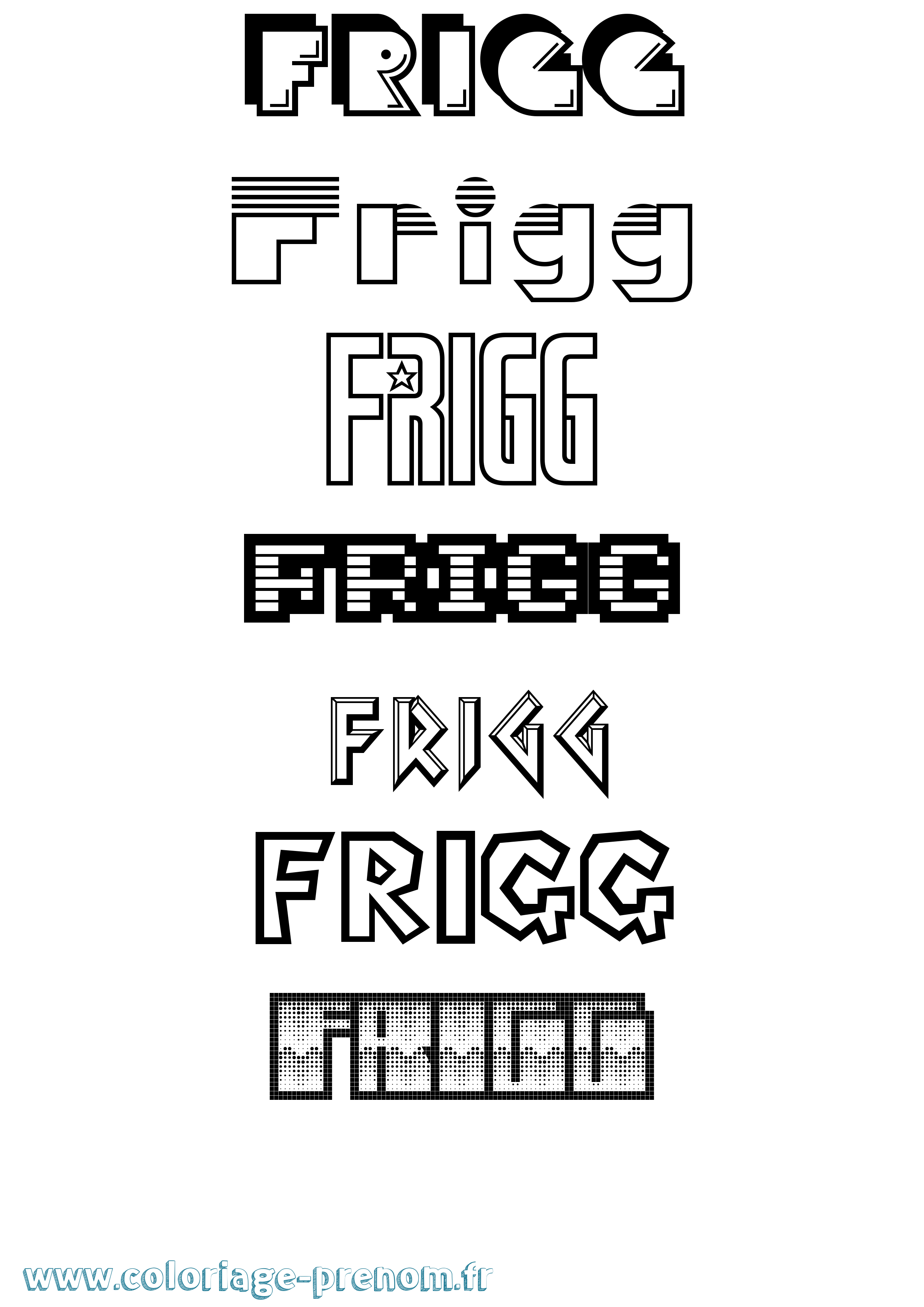 Coloriage prénom Frigg Jeux Vidéos