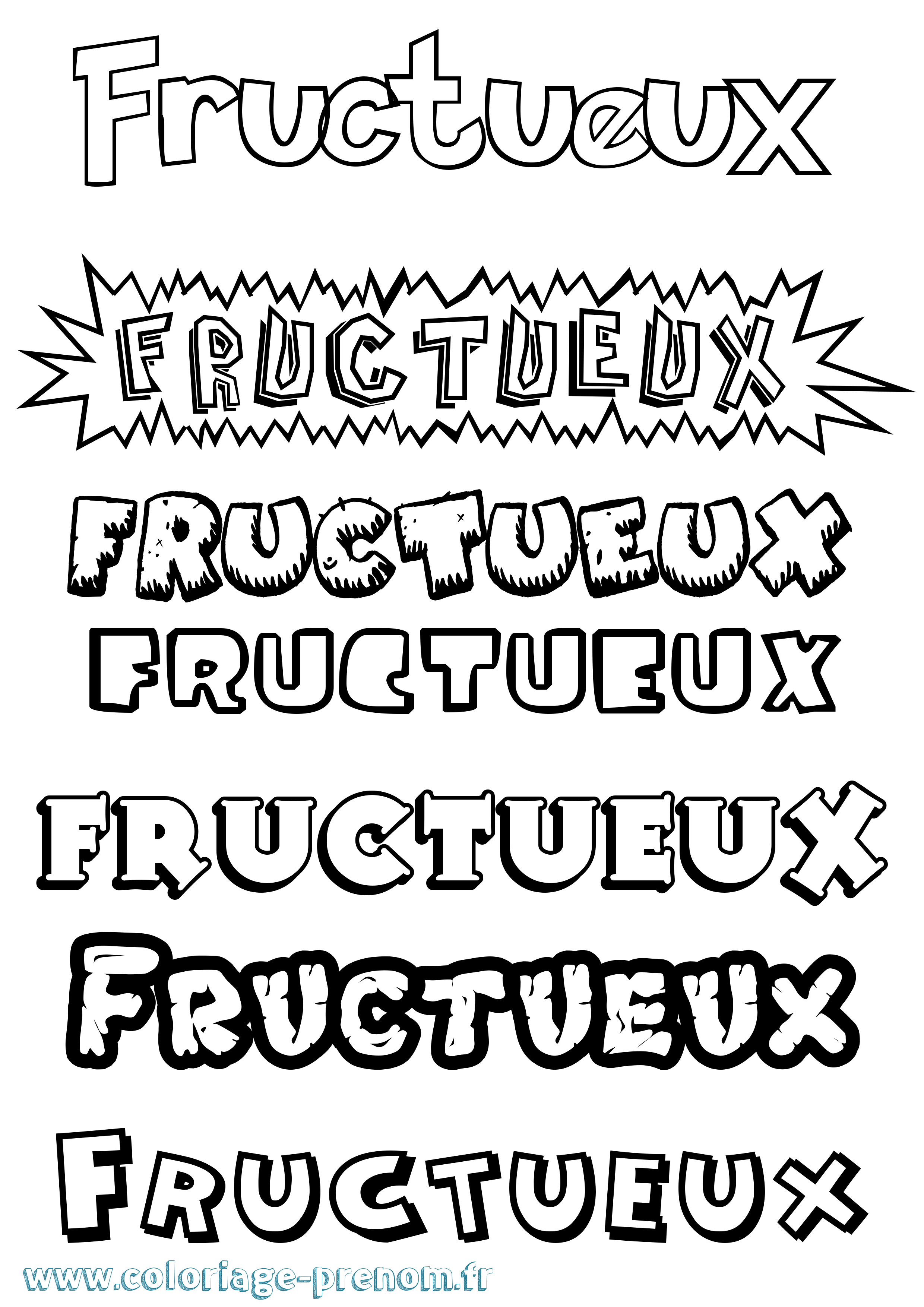 Coloriage Fructueux Dessin Animé Coloriage prénom Fructueux Dessin Animé