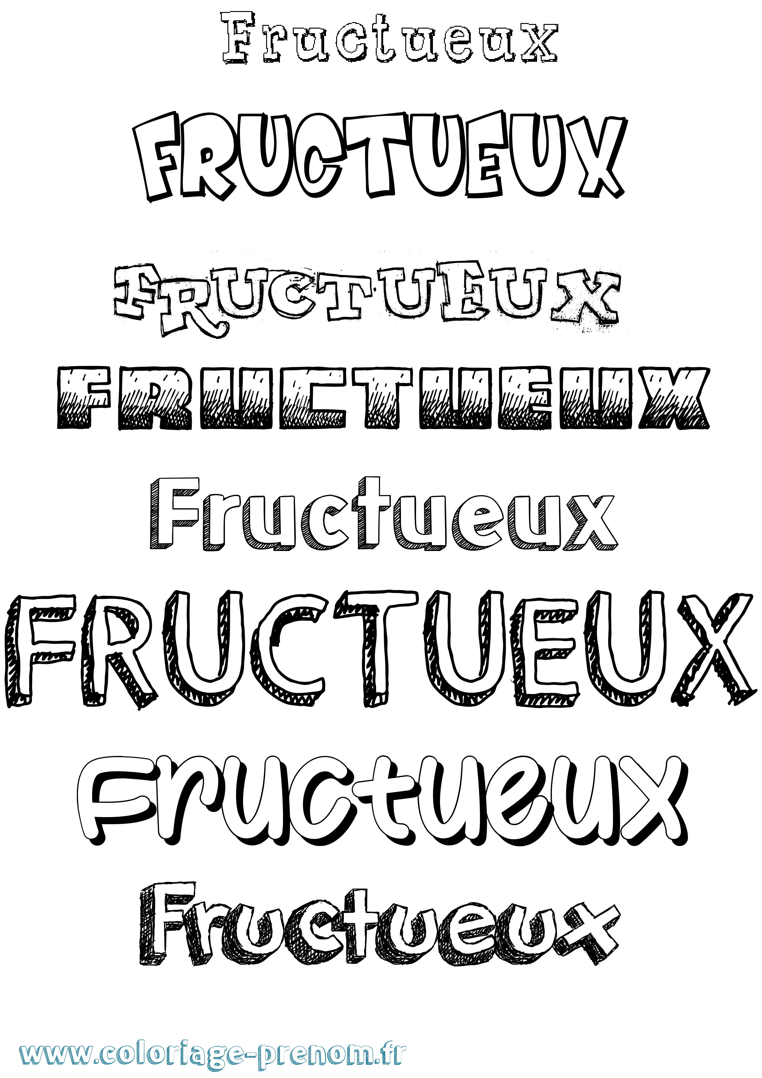 Coloriage Fructueux Dessiné Coloriage prénom Fructueux Dessiné