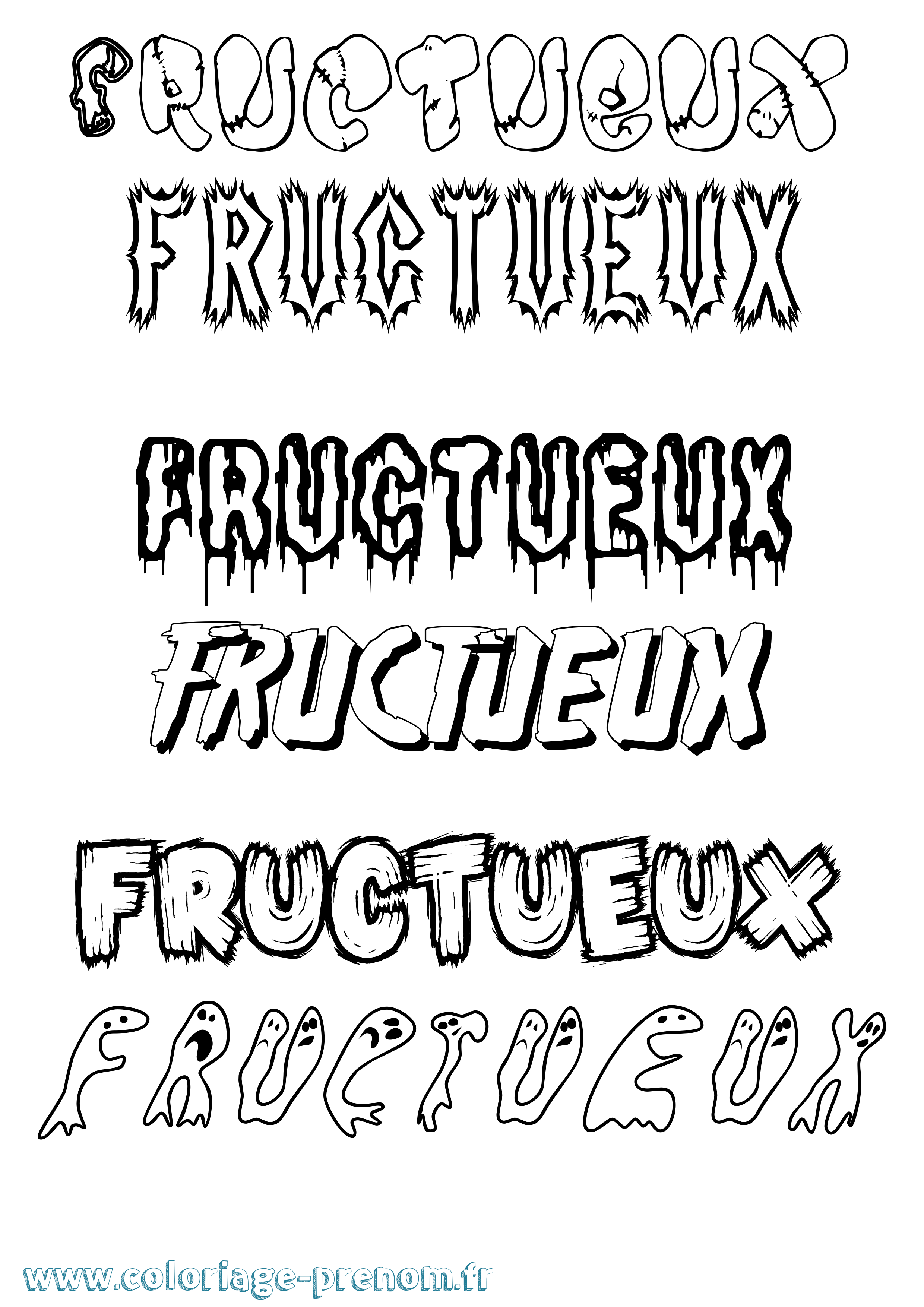 Coloriage Fructueux Frisson Coloriage prénom Fructueux Frisson