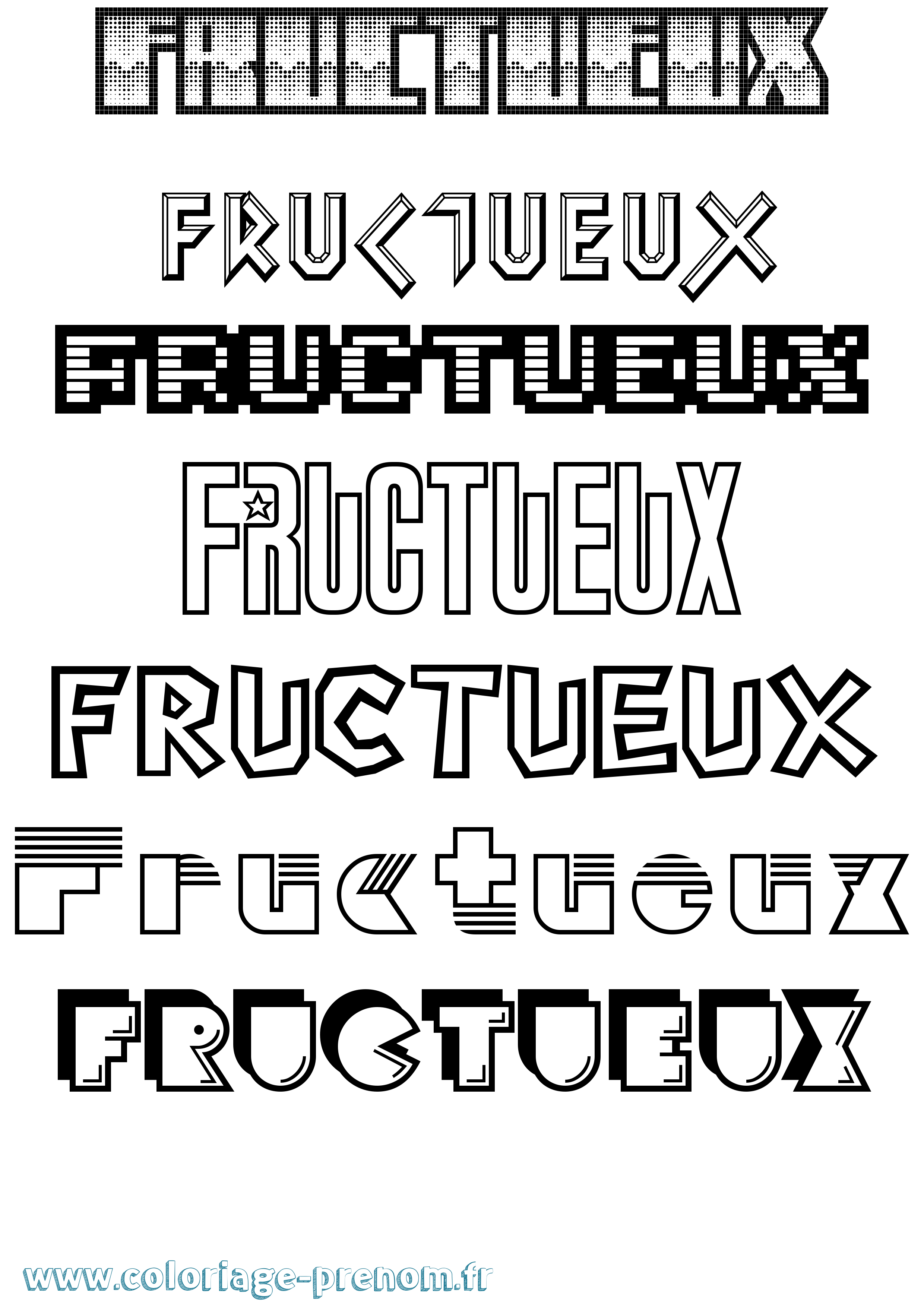 Coloriage Fructueux Jeux Vidéos Coloriage prénom Fructueux Jeux Vidéos