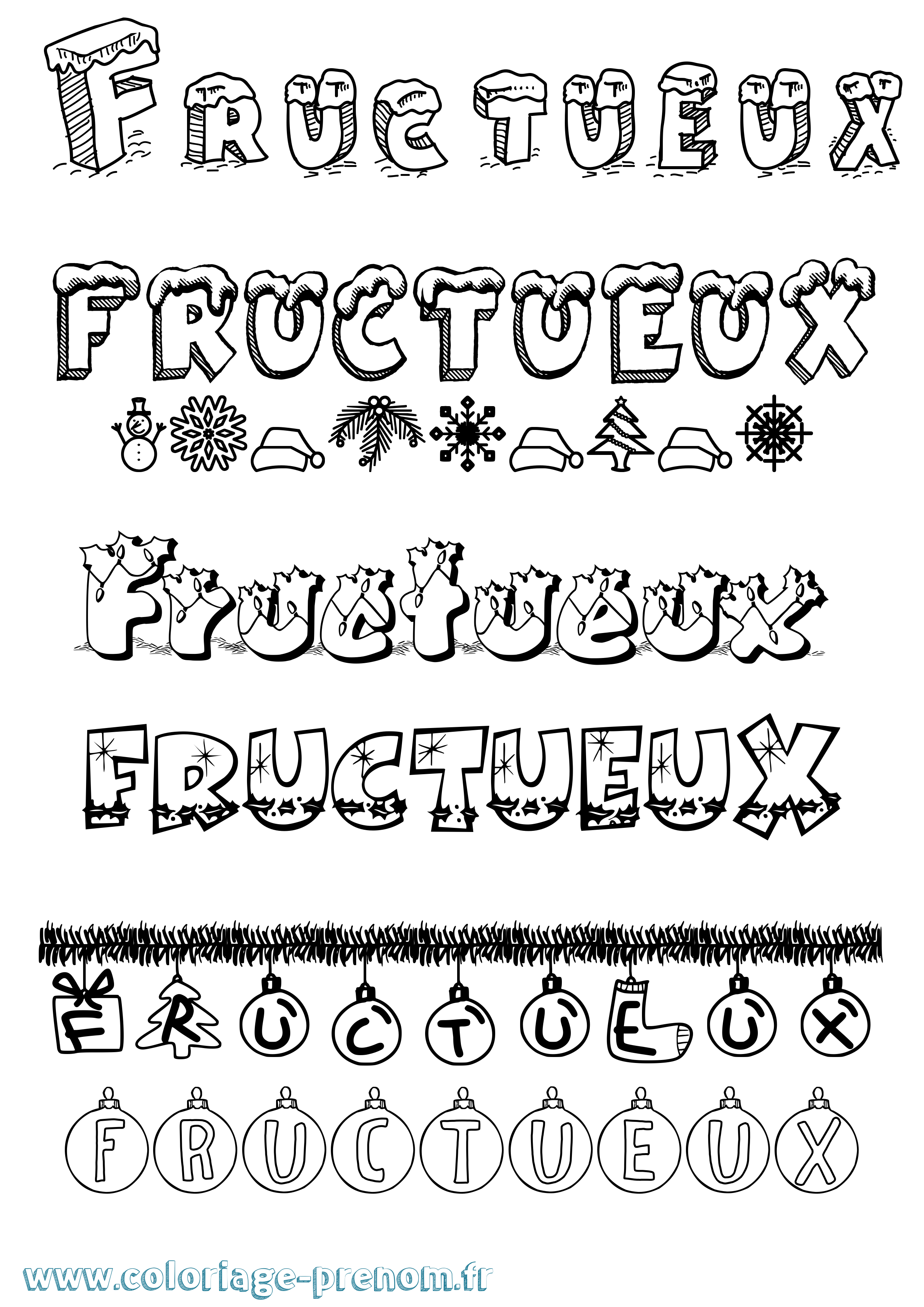 Coloriage Fructueux Noël Coloriage prénom Fructueux Noël