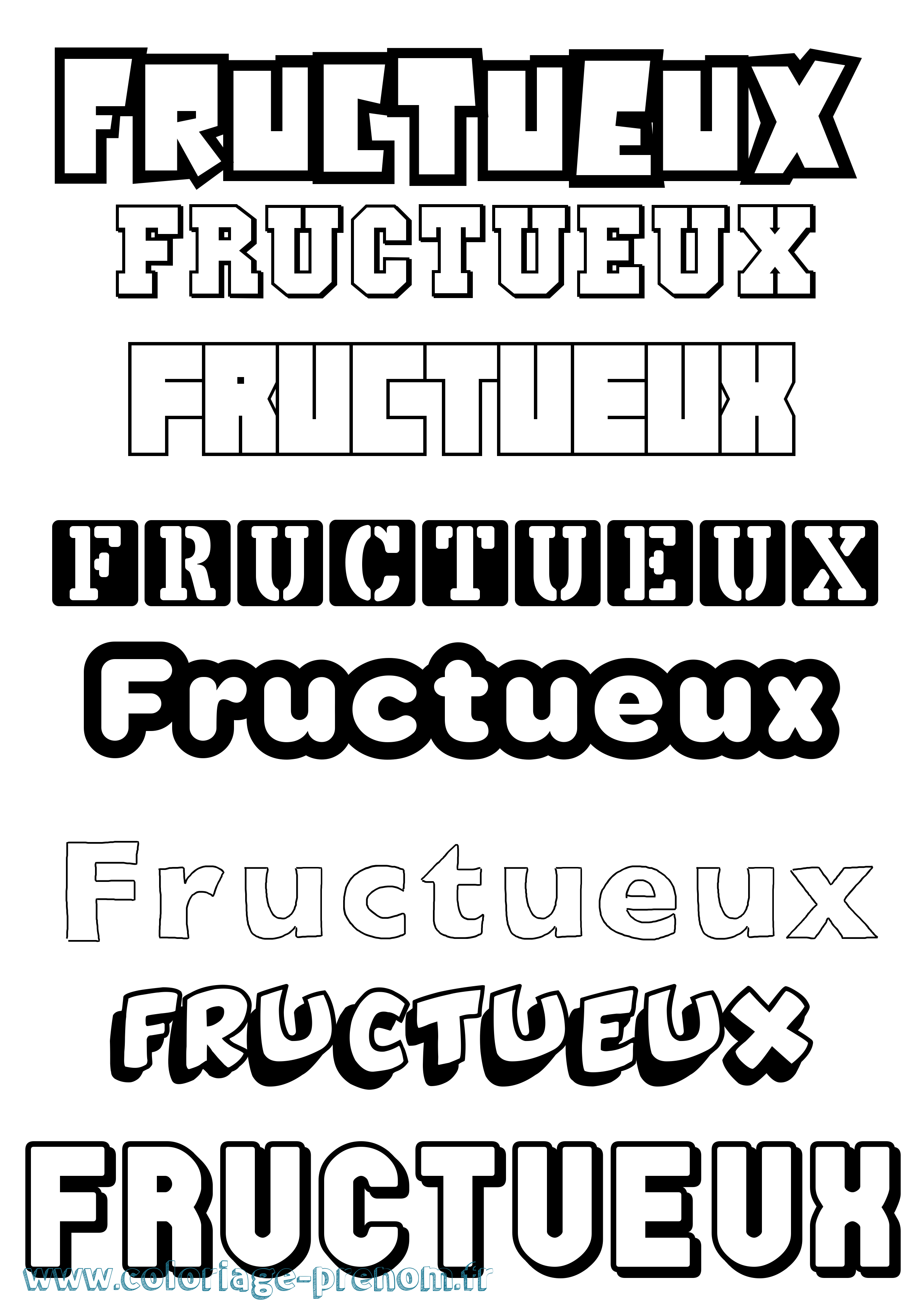 Coloriage Fructueux Simple Coloriage prénom Fructueux Simple
