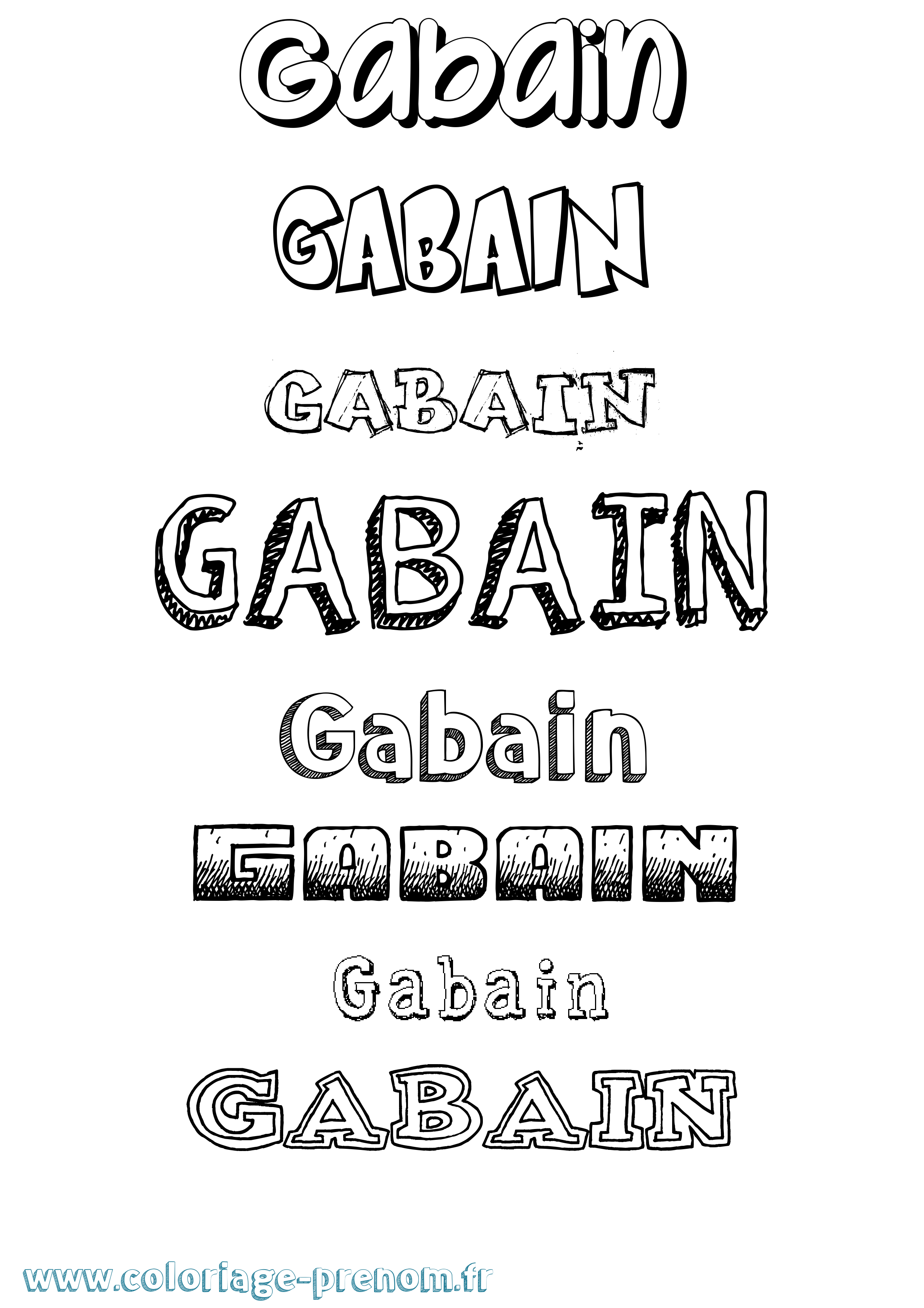 Coloriage prénom Gabain Dessiné