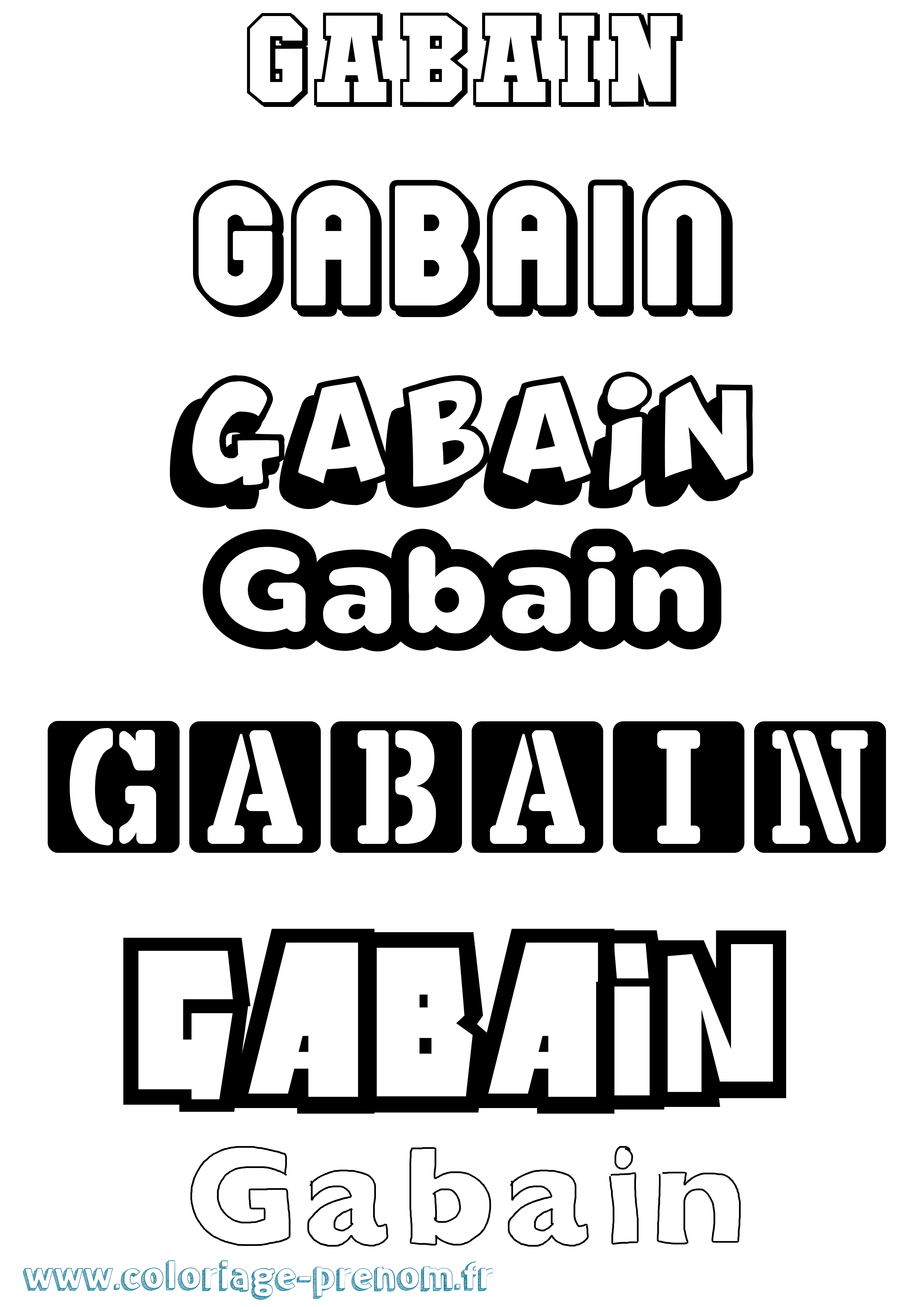 Coloriage prénom Gabain Simple