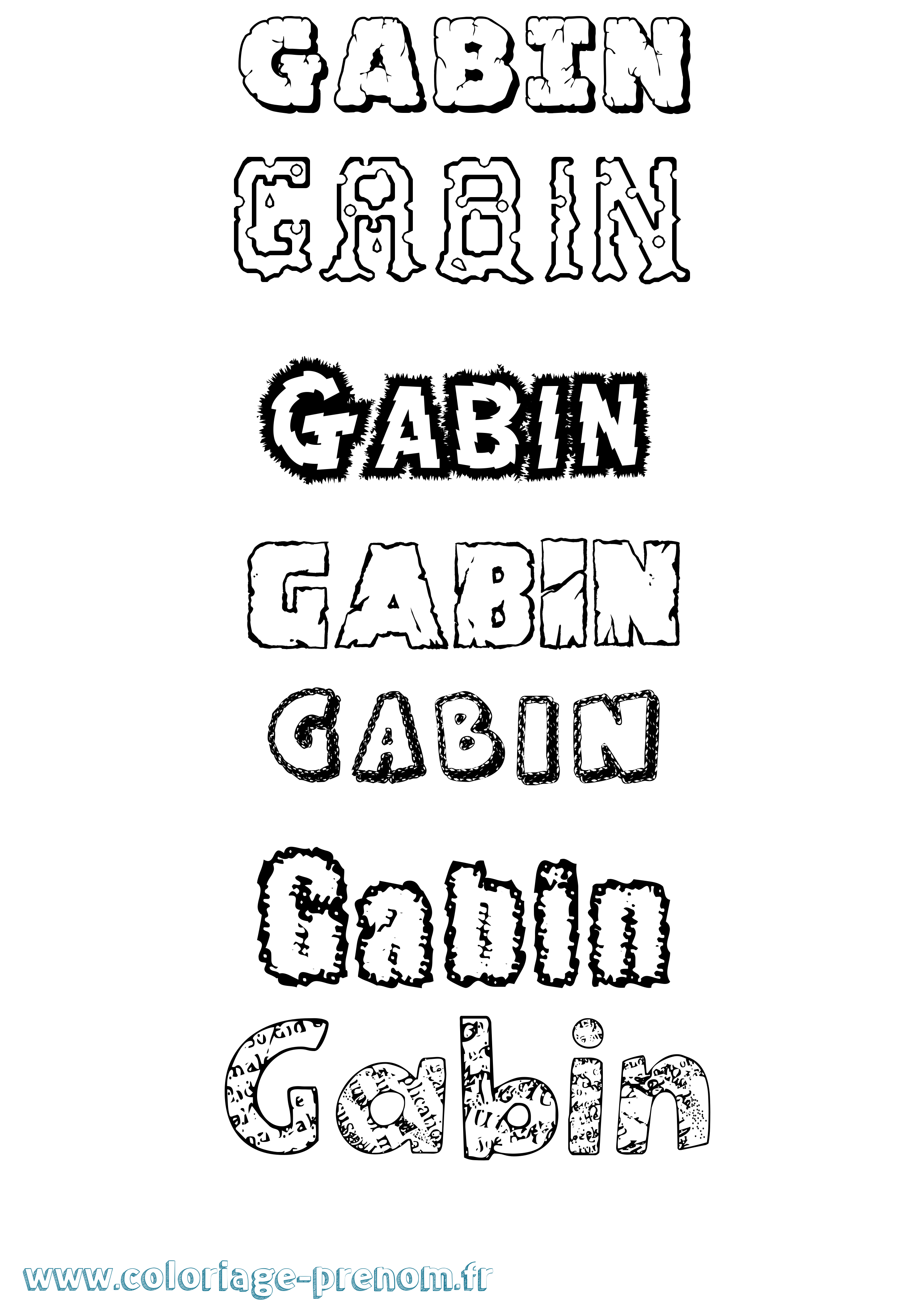 Coloriage prénom Gabin