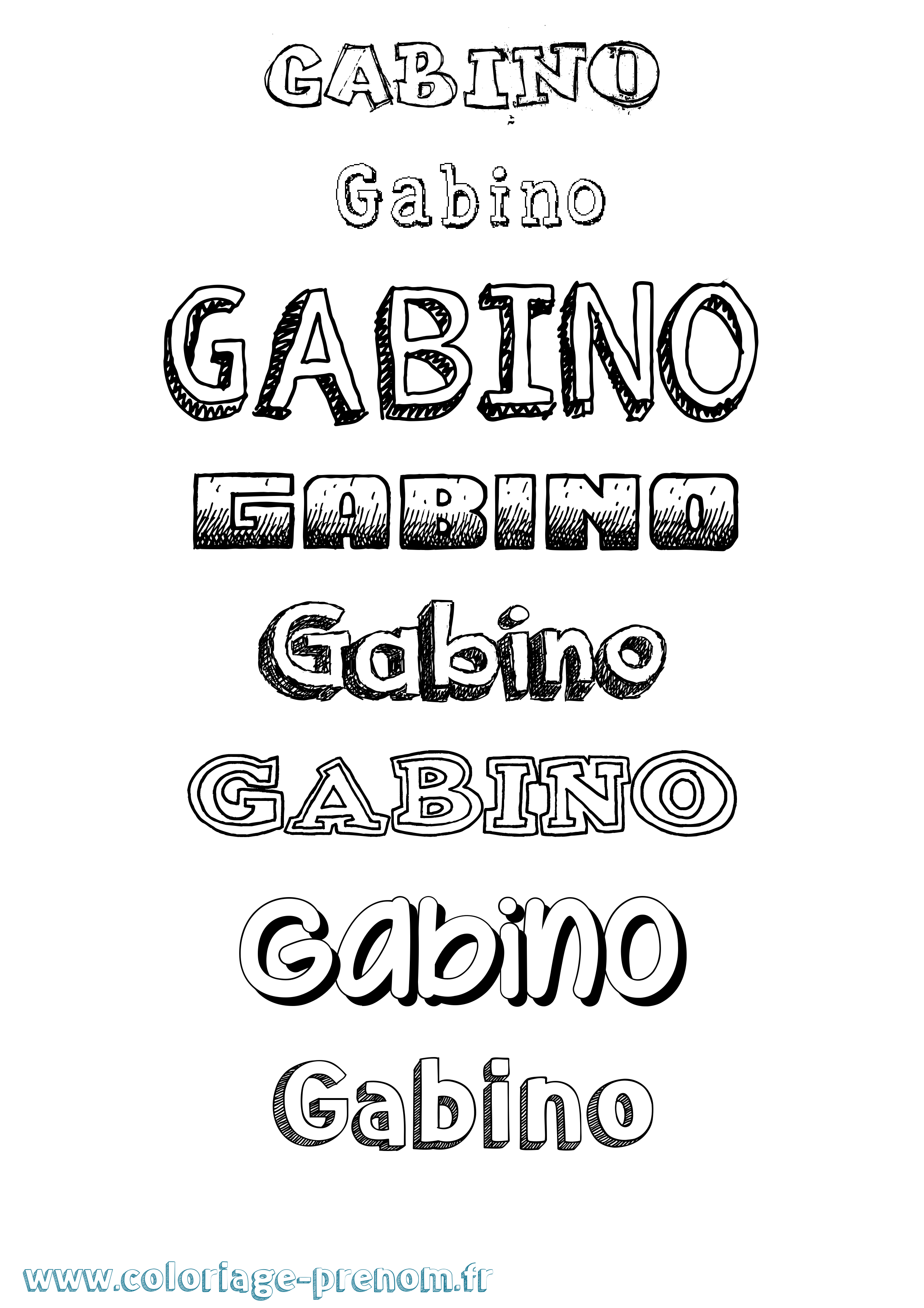 Coloriage prénom Gabino Dessiné