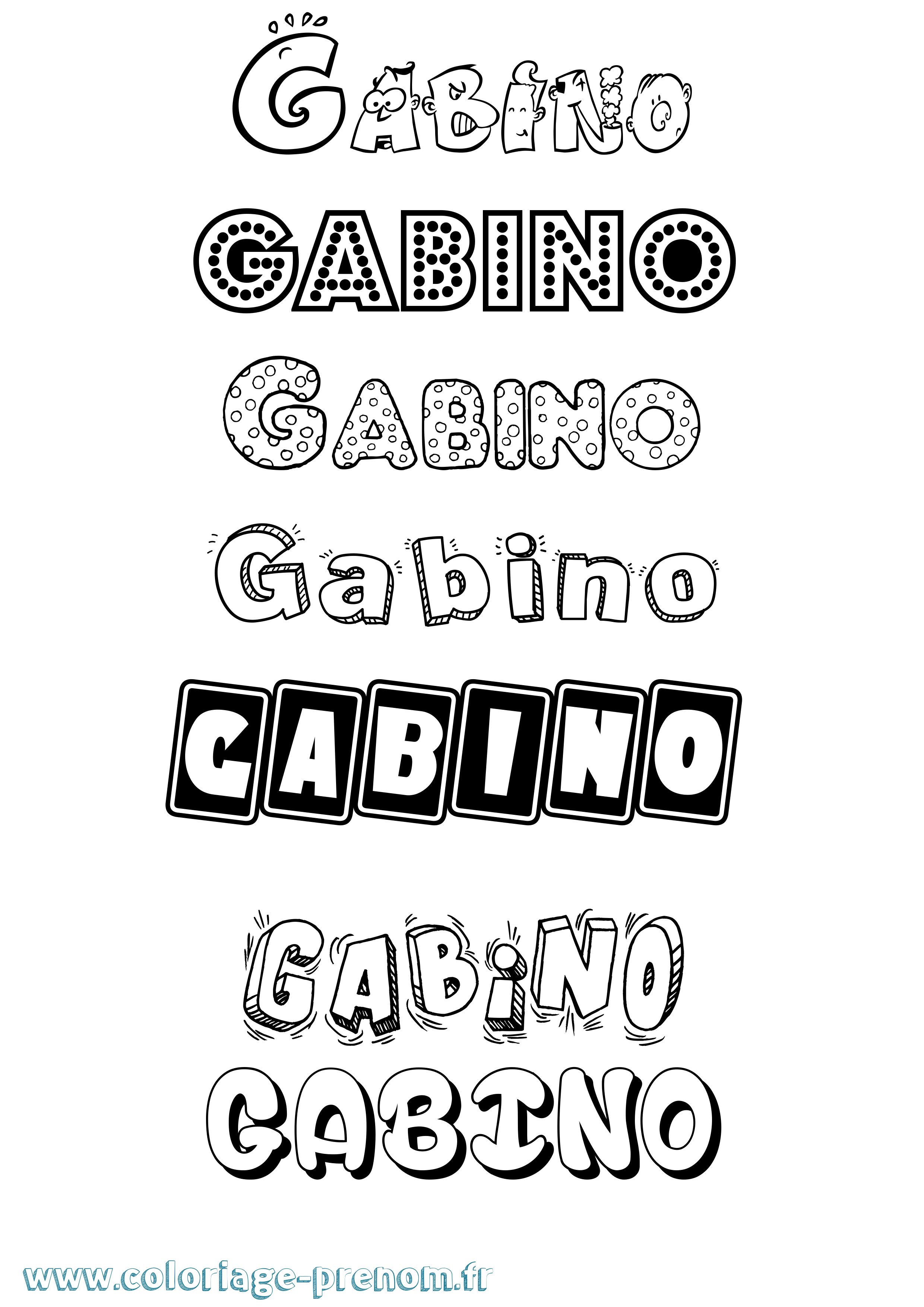 Coloriage prénom Gabino Fun