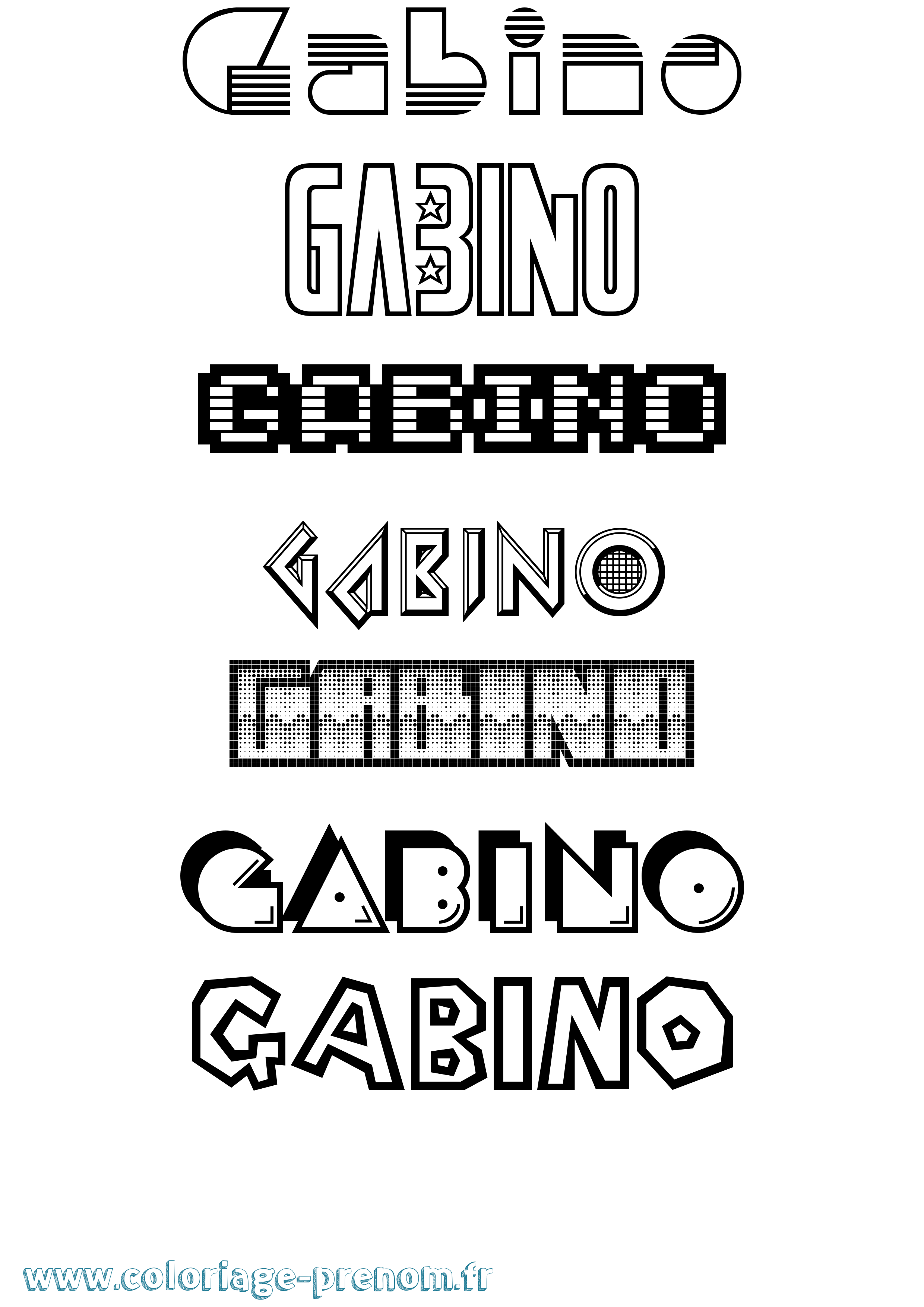 Coloriage prénom Gabino Jeux Vidéos