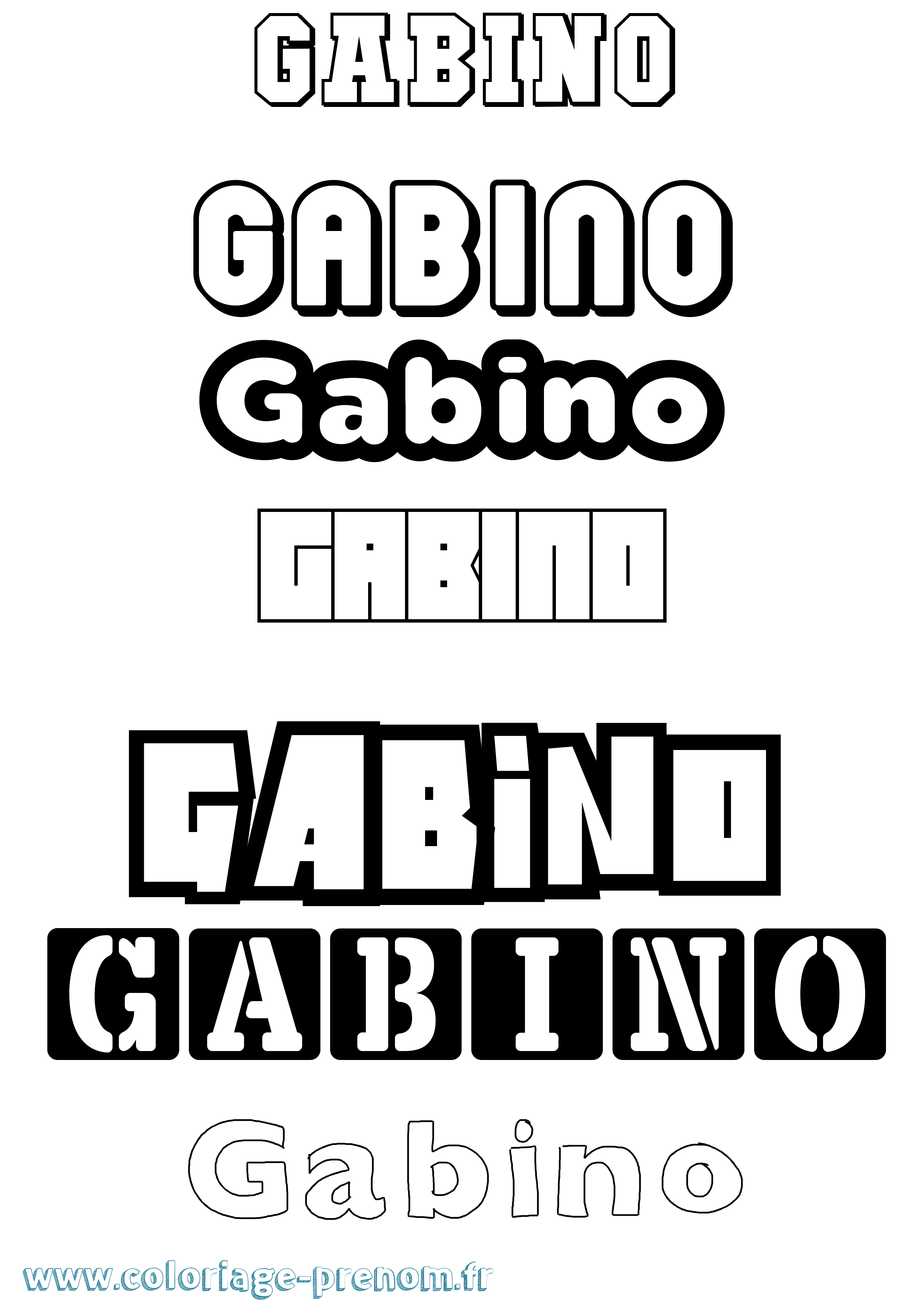 Coloriage prénom Gabino Simple