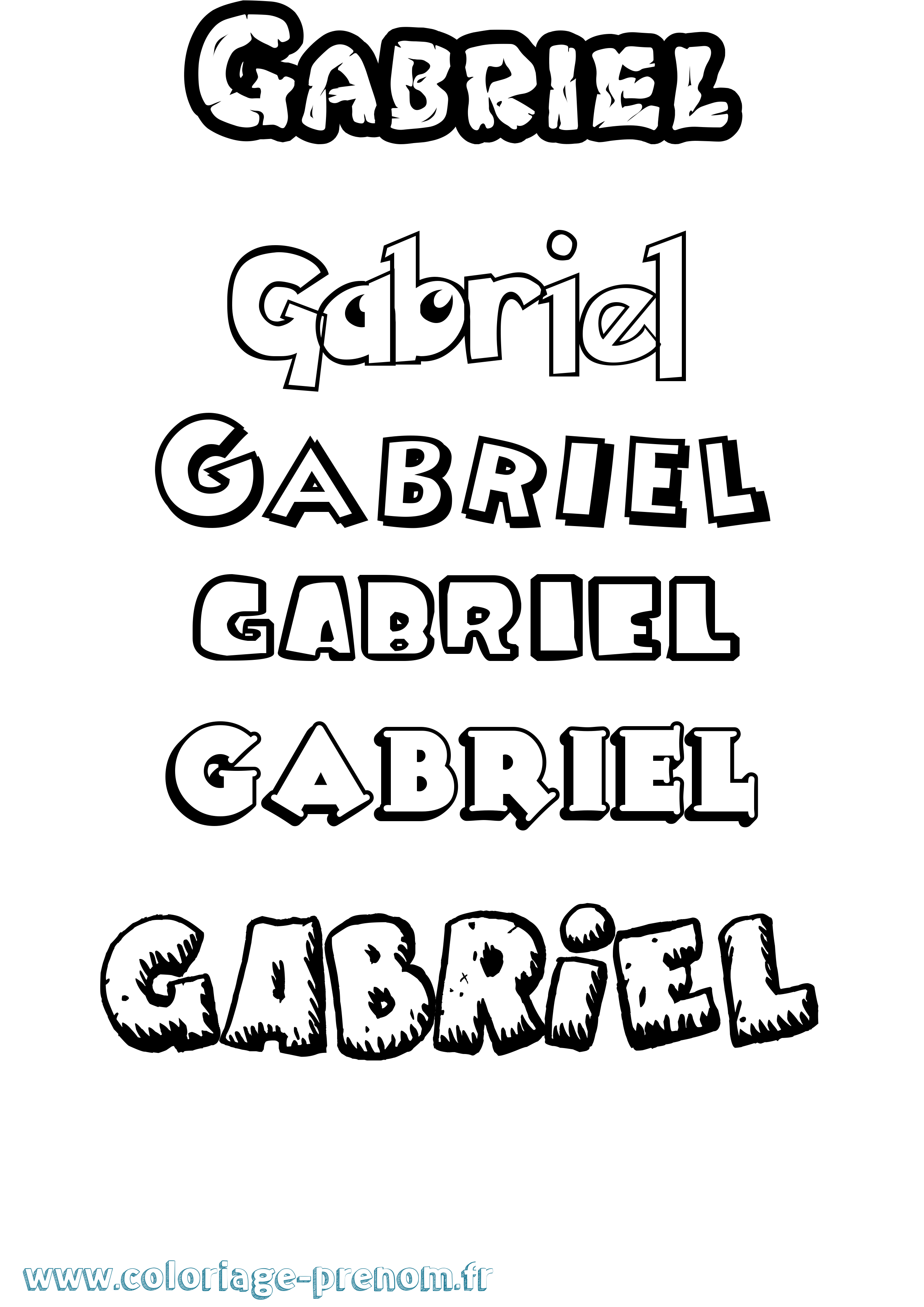 Coloriage prénom Gabriel
