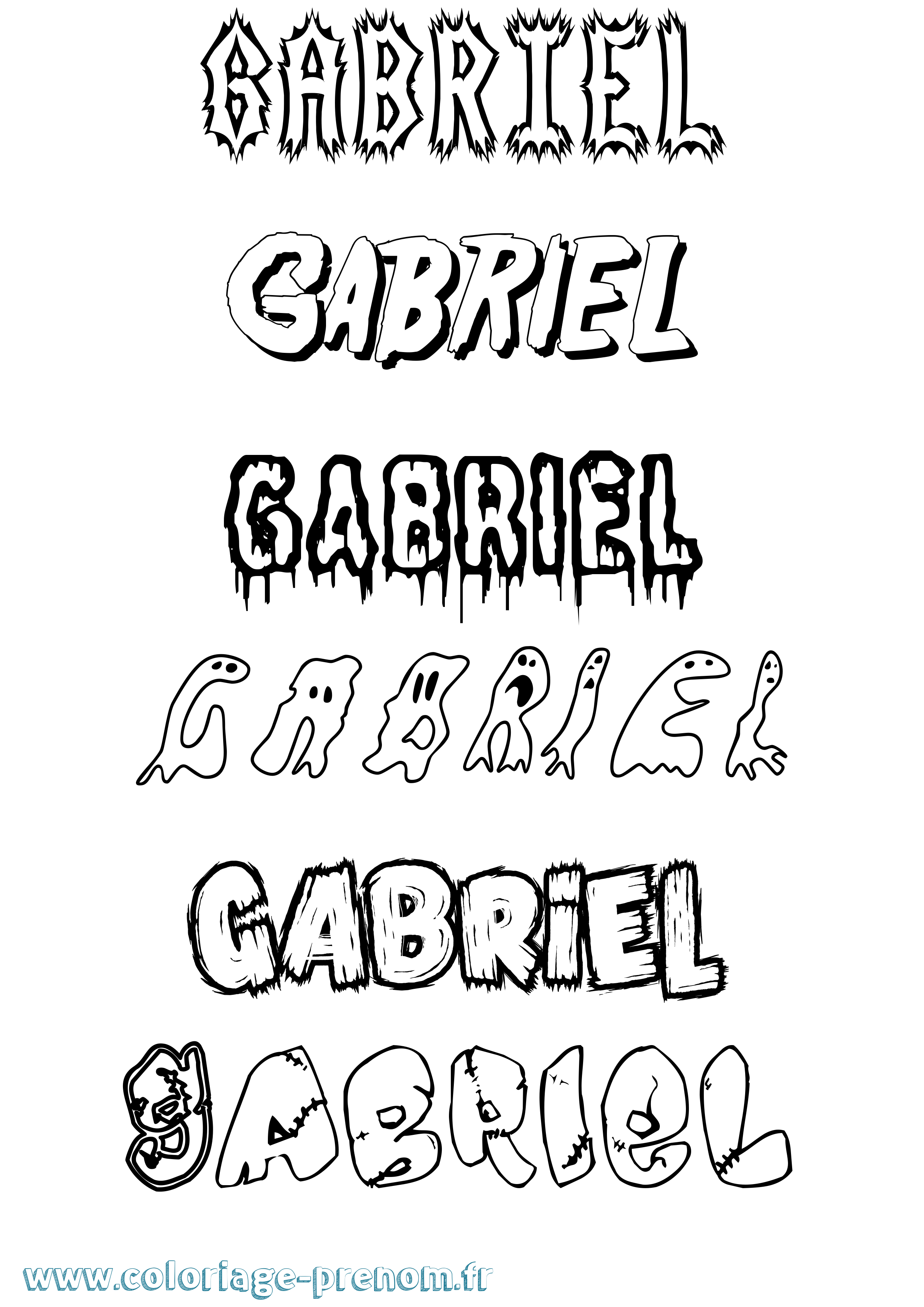 Coloriage prénom Gabriel Frisson