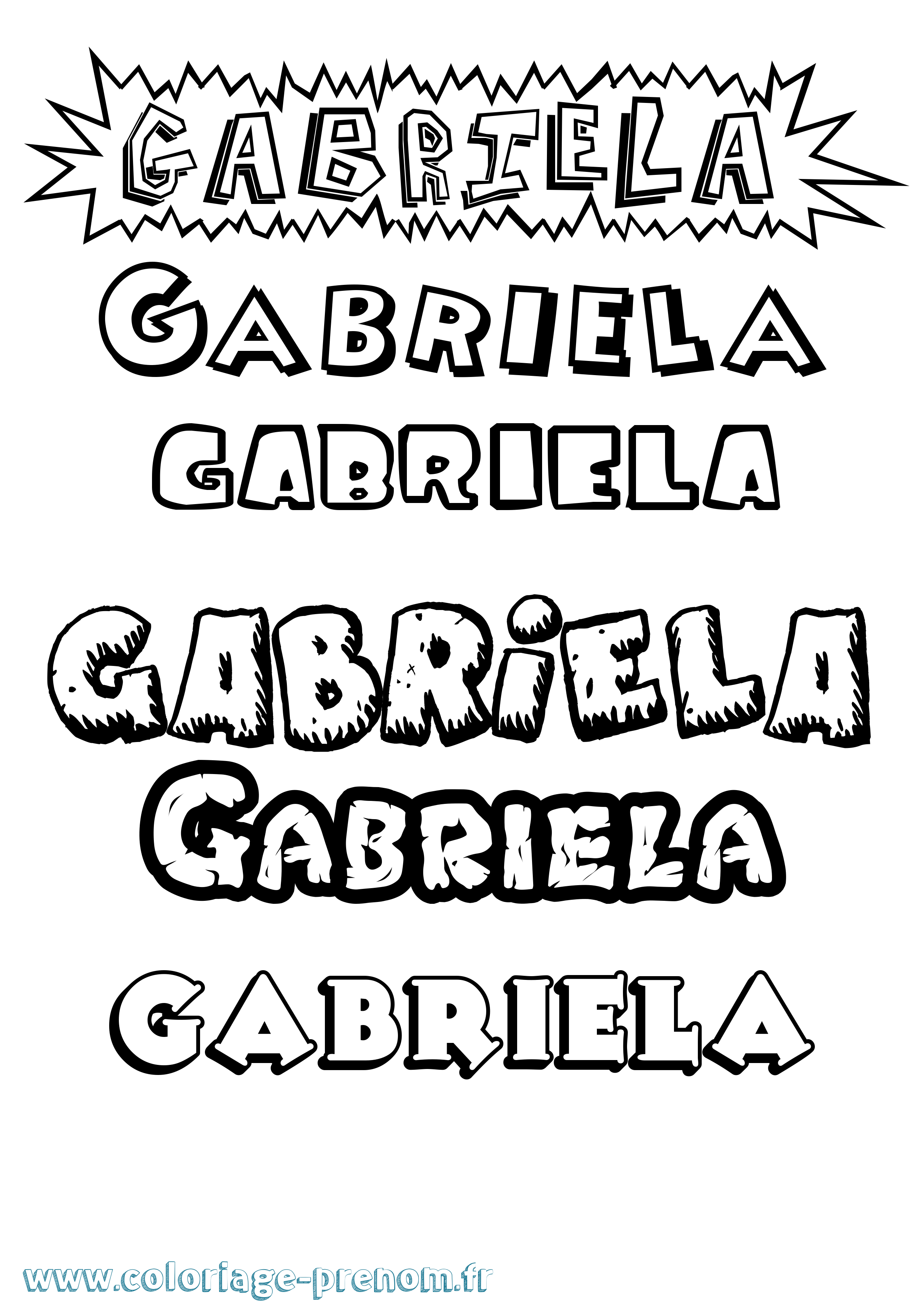 Coloriage prénom Gabriela Dessin Animé