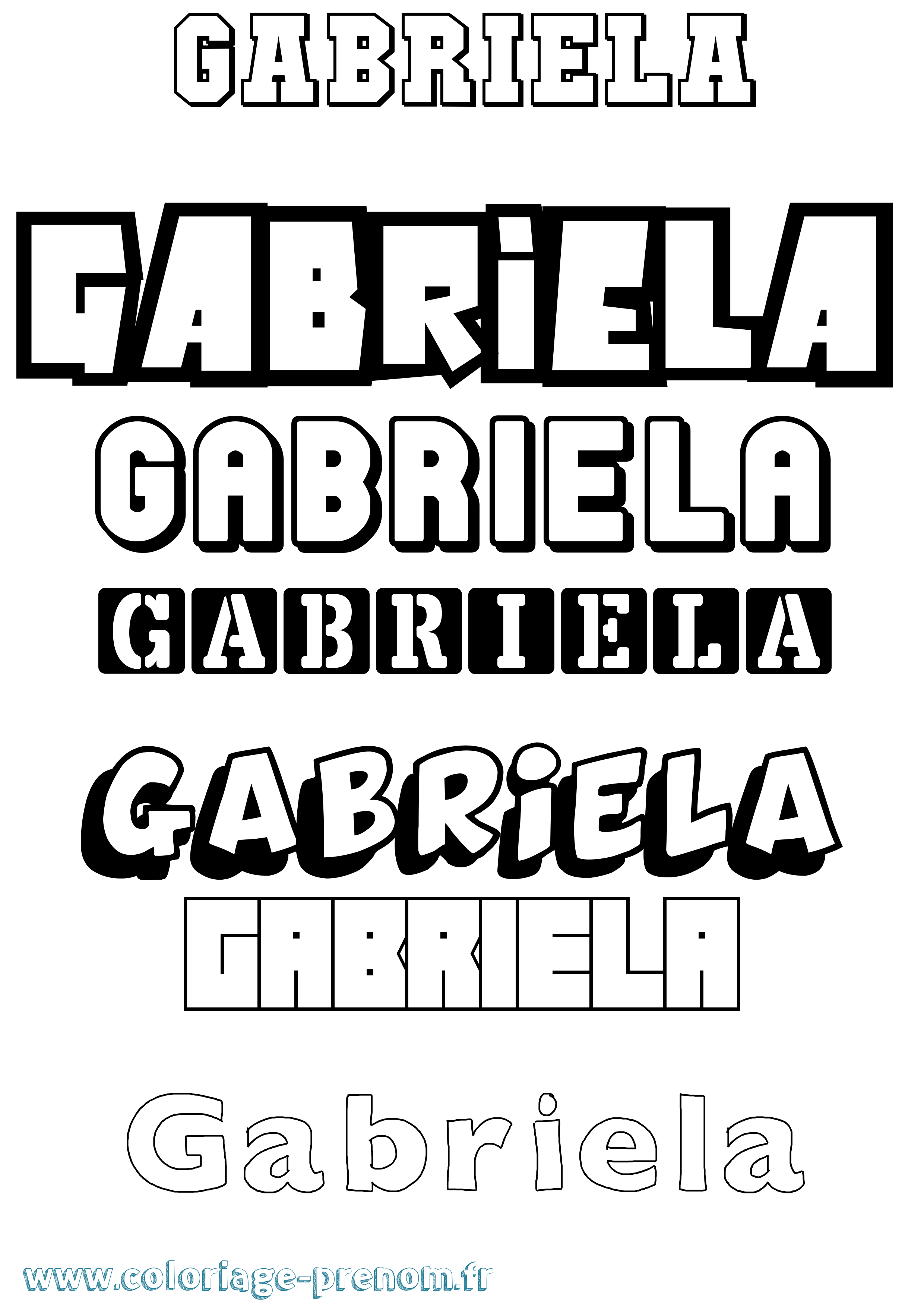 Coloriage prénom Gabriela Simple