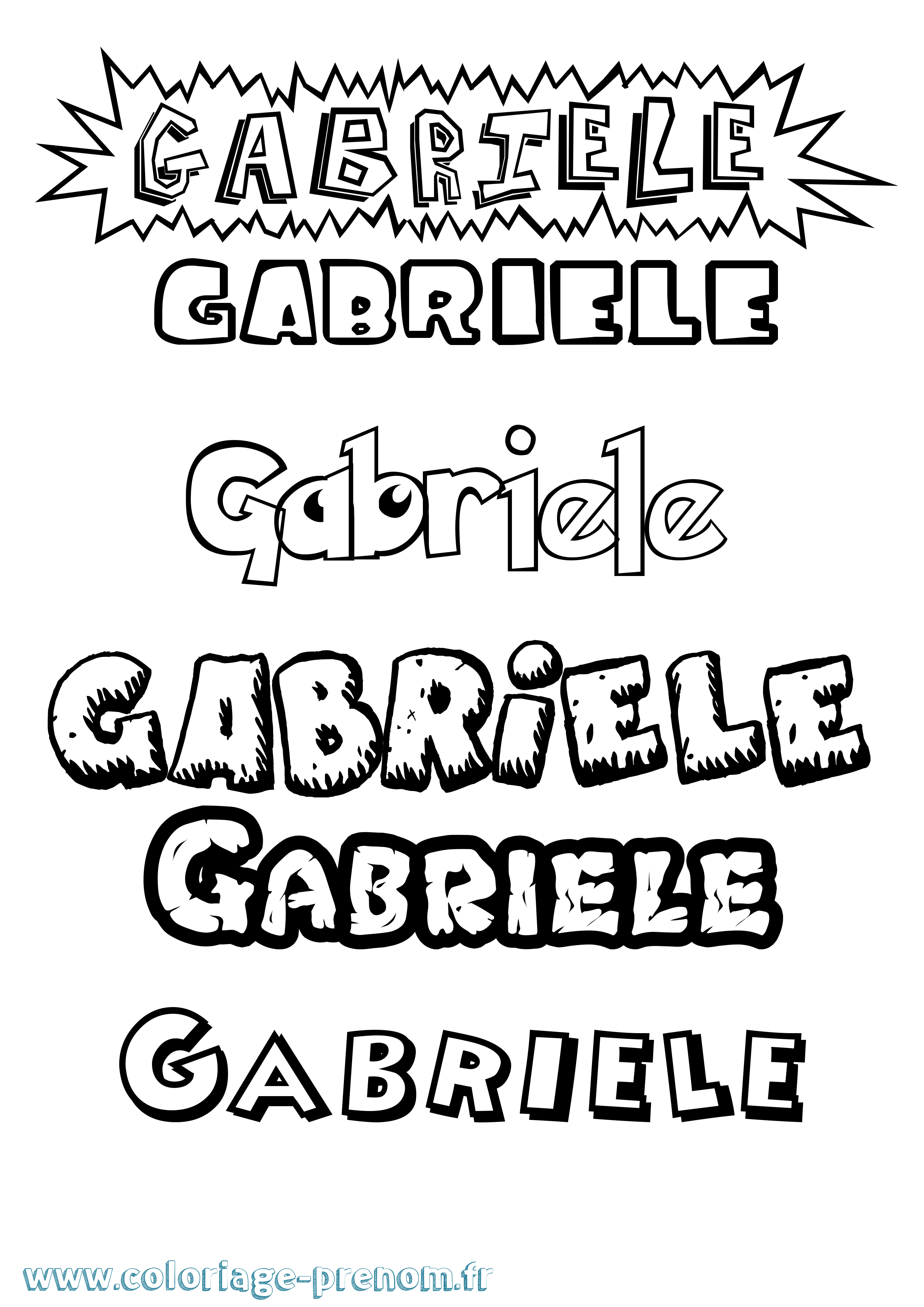 Coloriage Gabriele Dessin Animé Coloriage prénom Gabriele Dessin Animé
