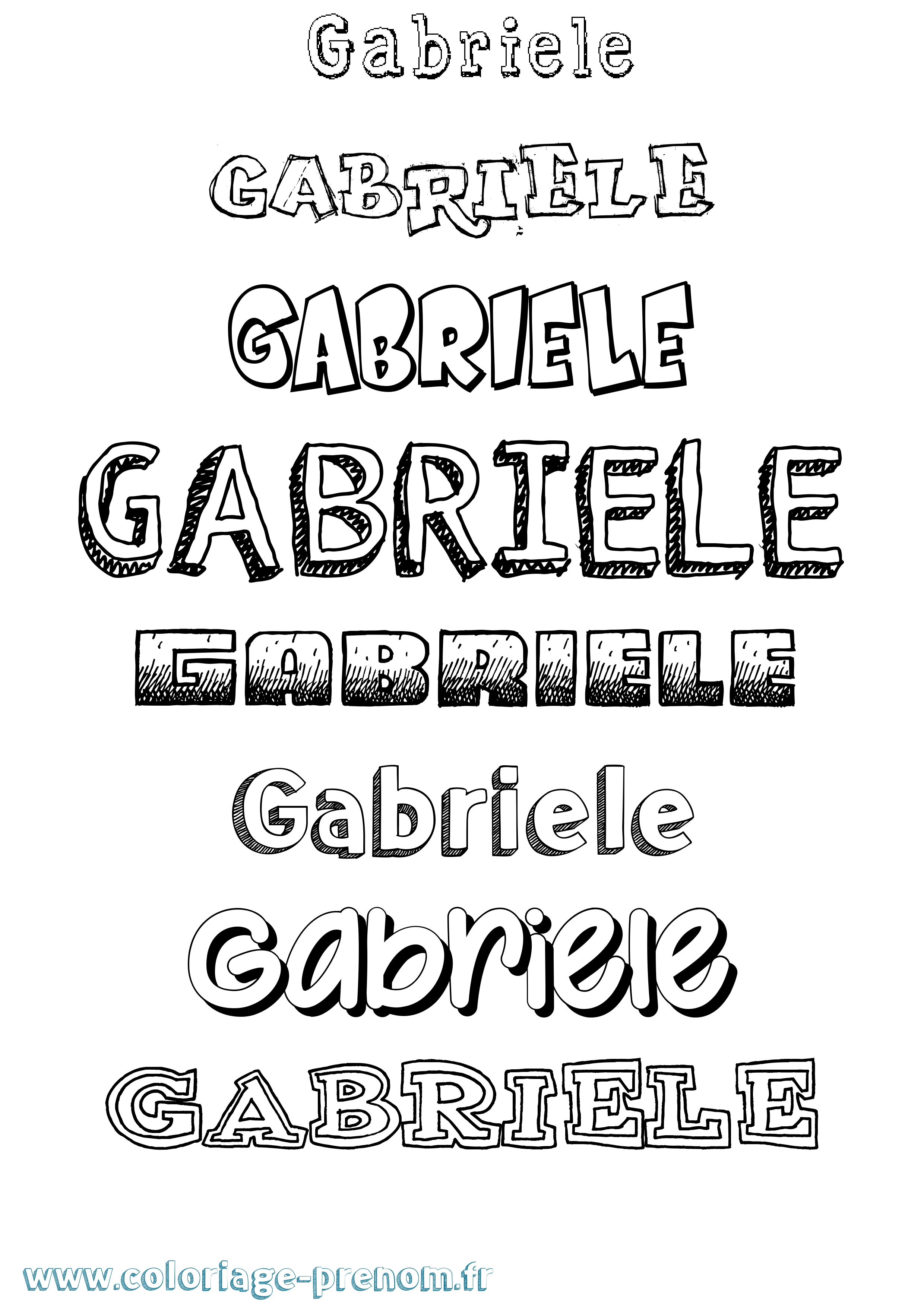 Coloriage Gabriele Dessiné Coloriage prénom Gabriele Dessiné