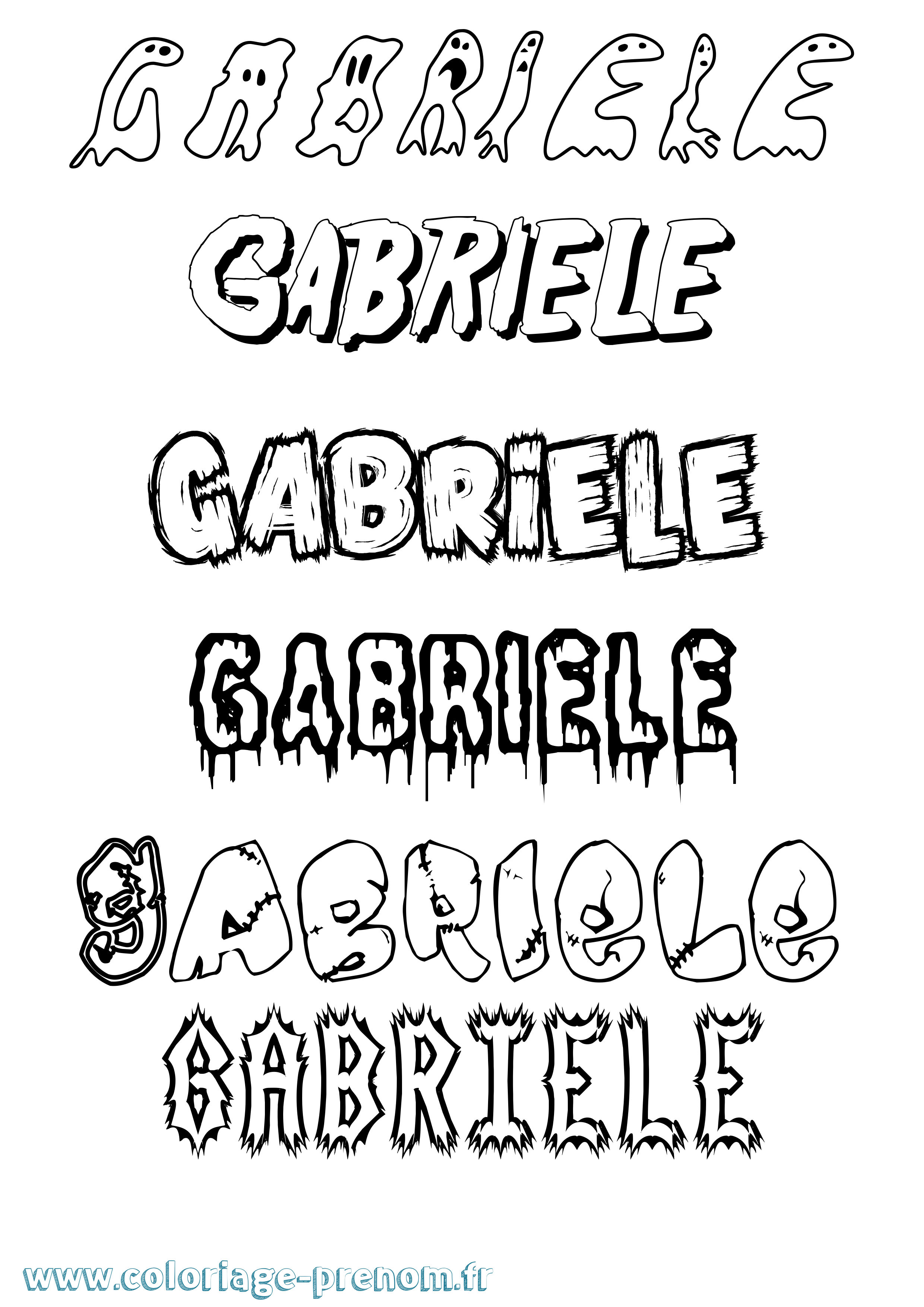 Coloriage Gabriele Frisson Coloriage prénom Gabriele Frisson