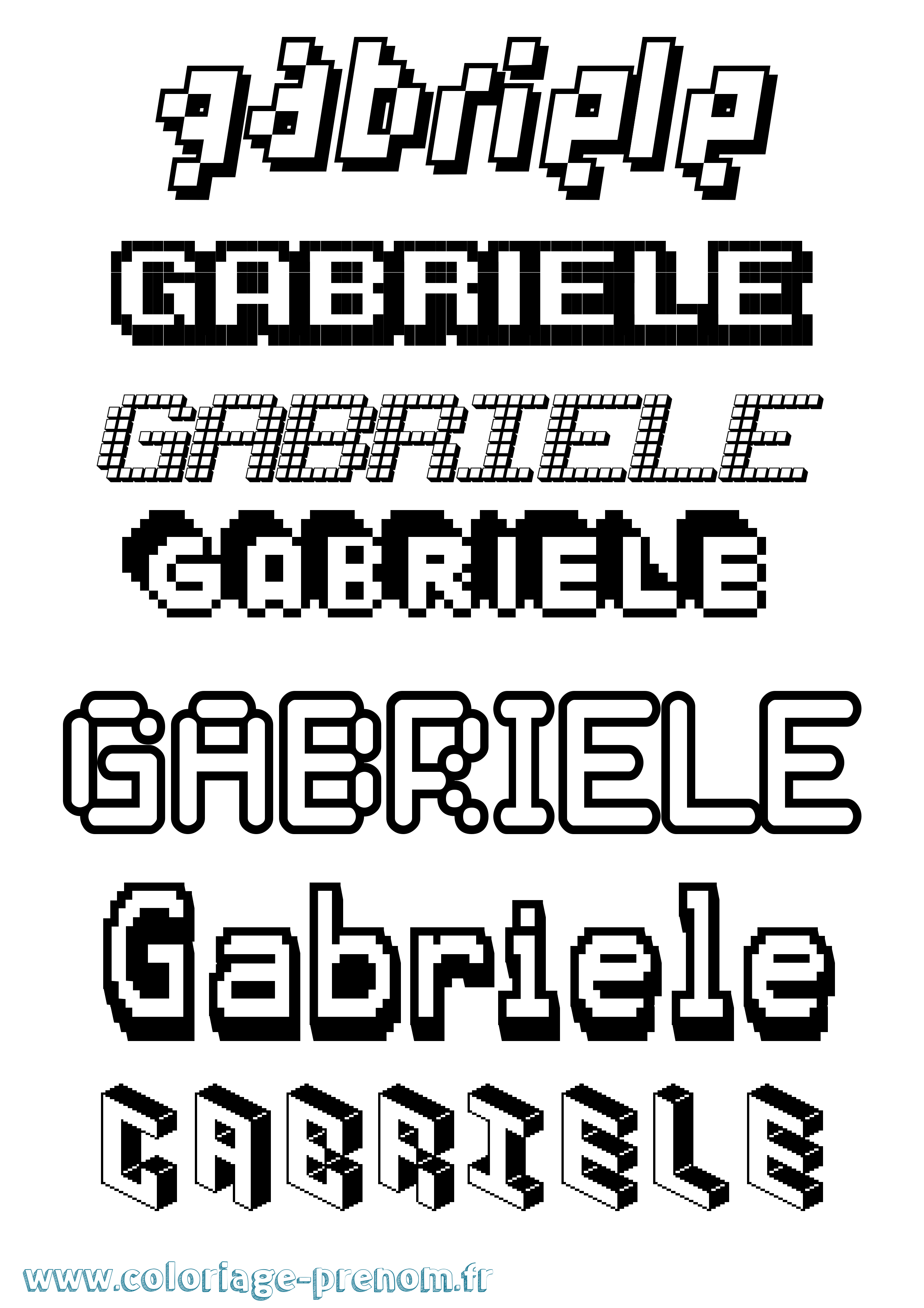 Coloriage Gabriele Pixel Coloriage prénom Gabriele Pixel