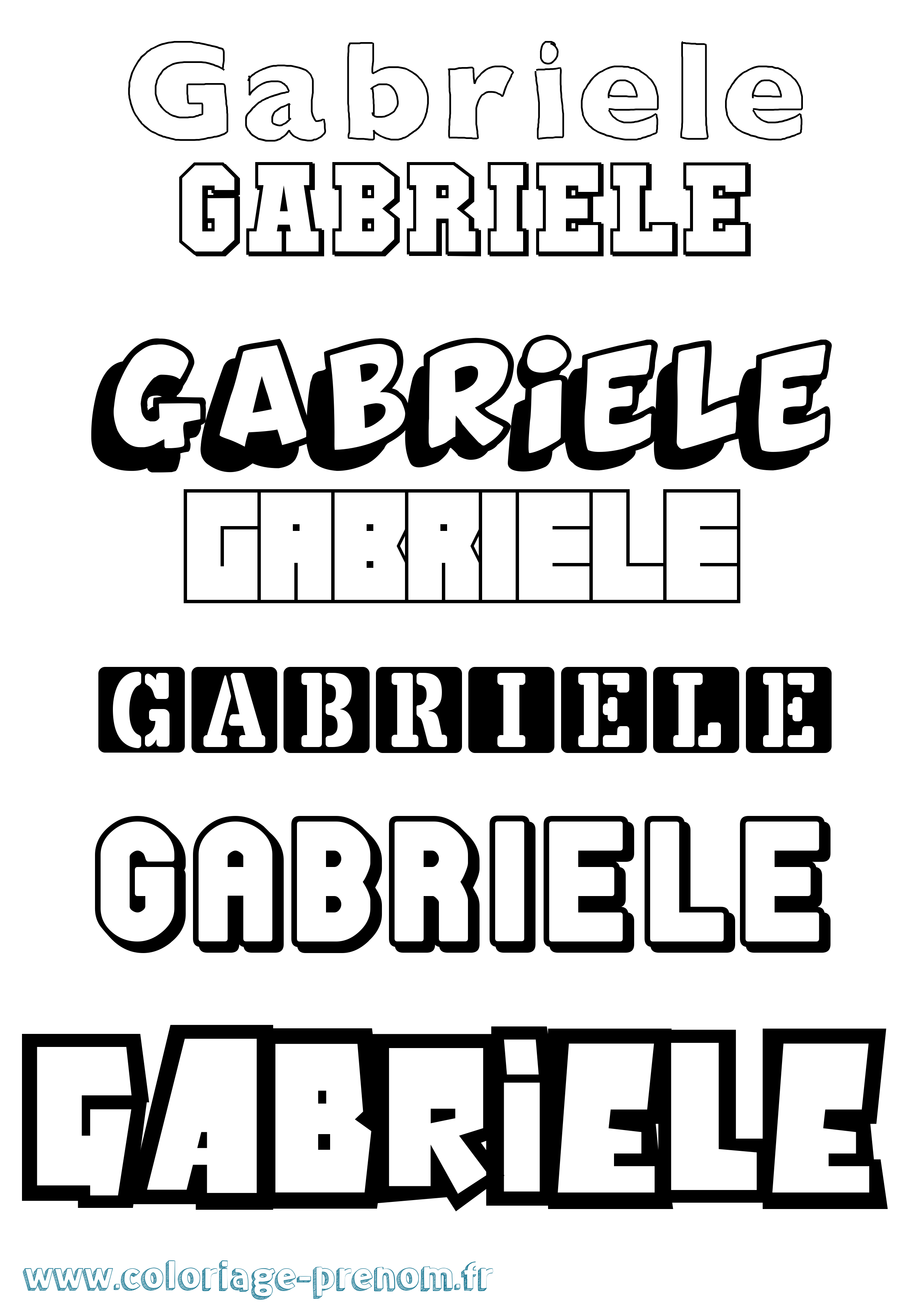 Coloriage Gabriele Simple Coloriage prénom Gabriele Simple