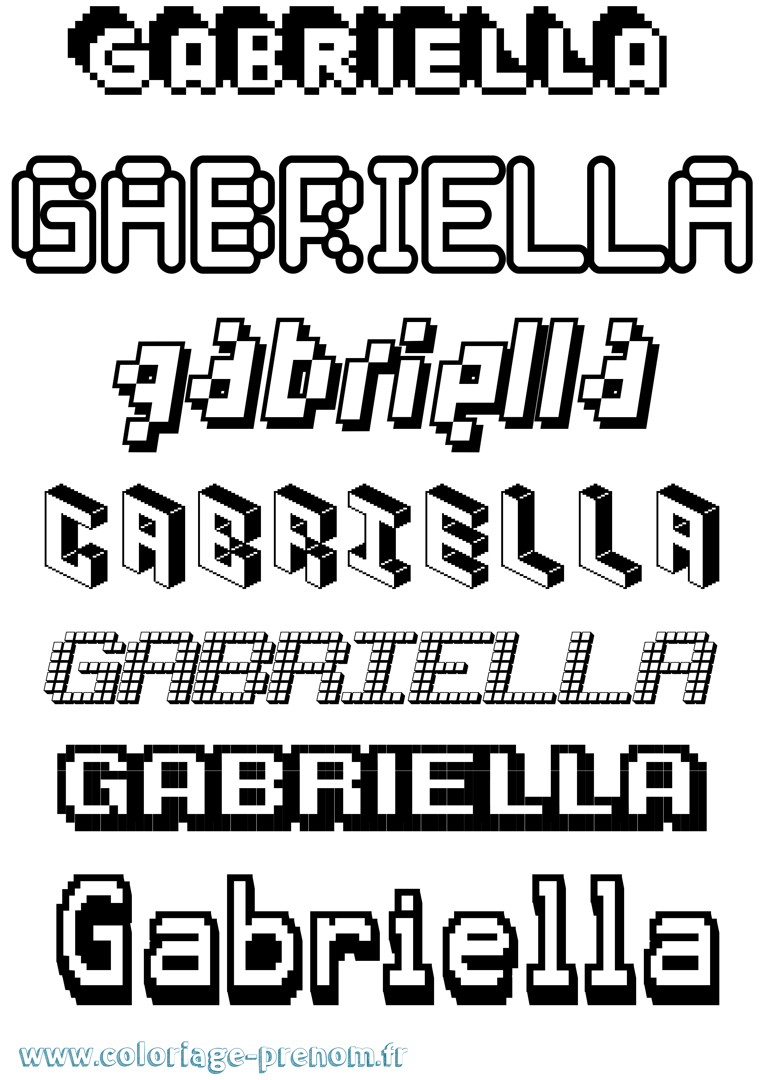 Coloriage prénom Gabriella