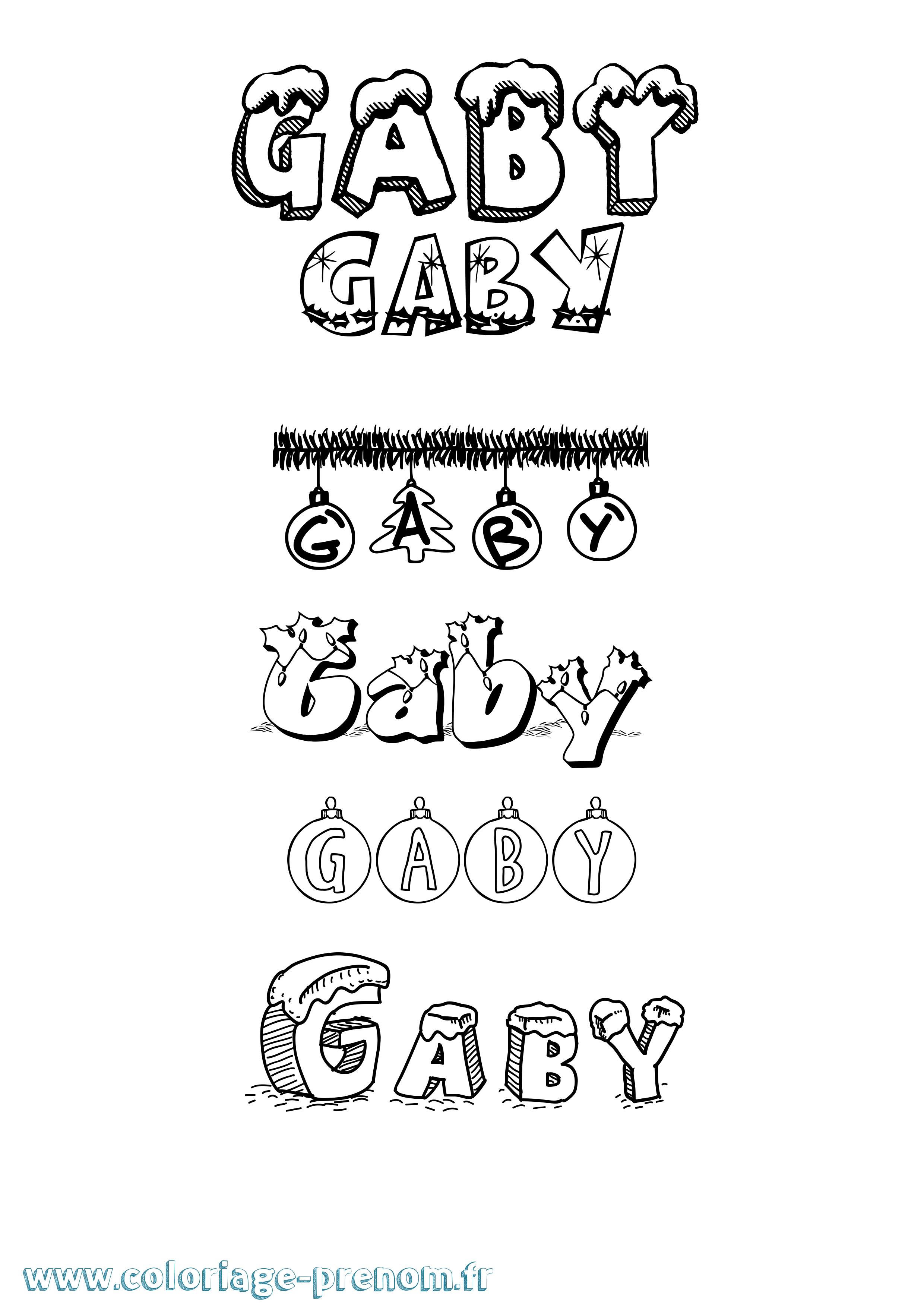 Coloriage prénom Gaby