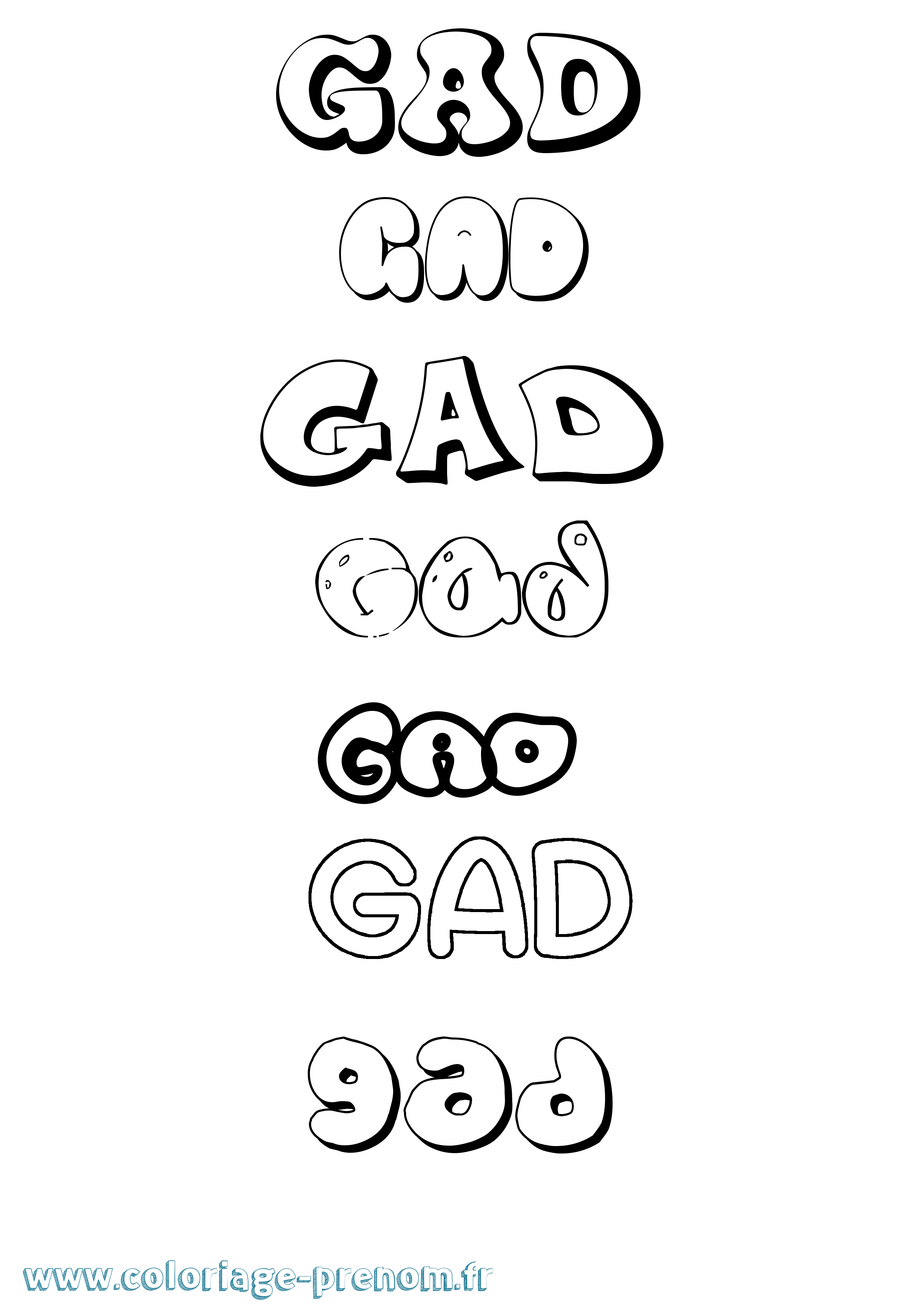 Coloriage Gad Coloriage prénom Gad
