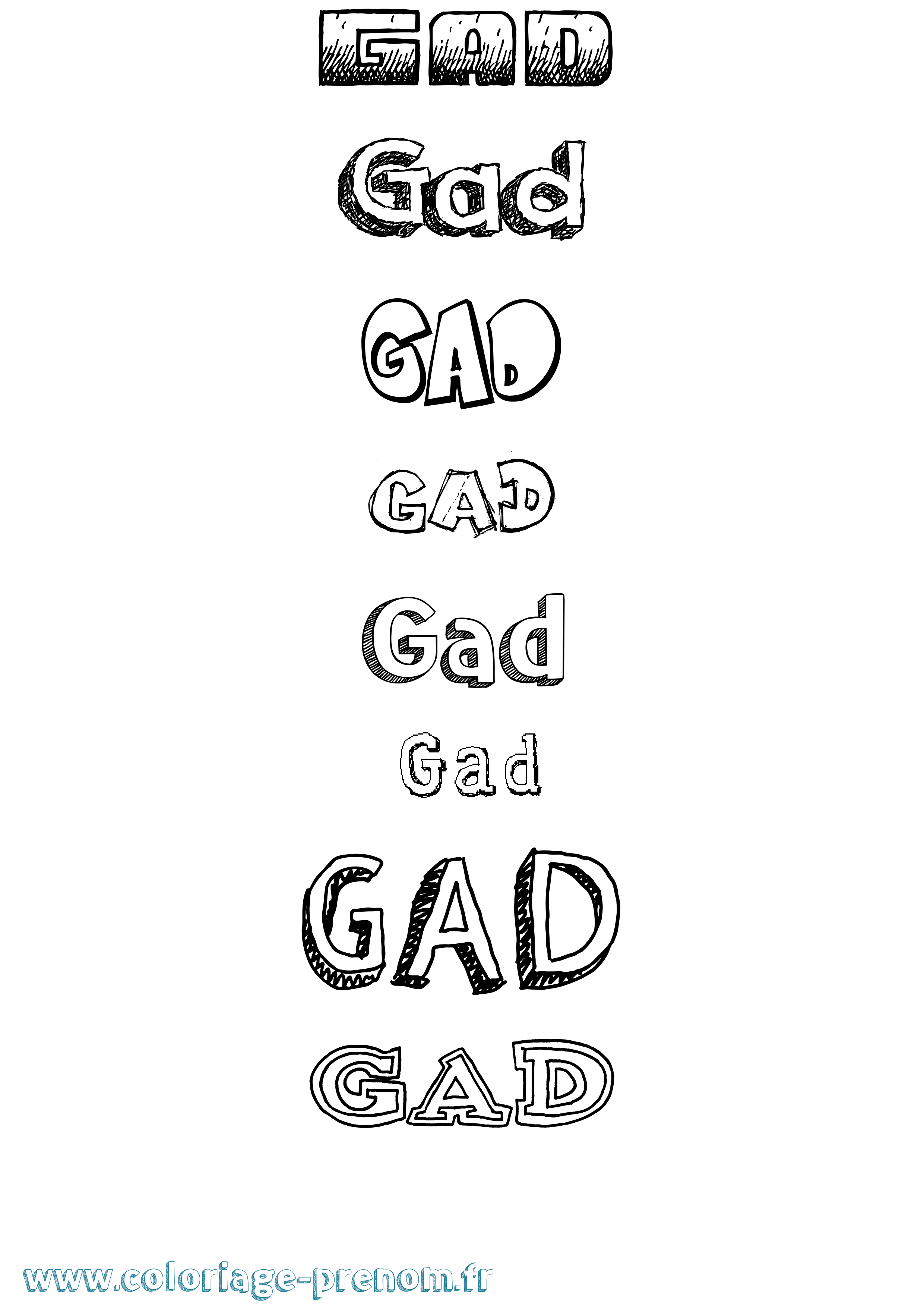 Coloriage Gad Coloriage prénom Gad