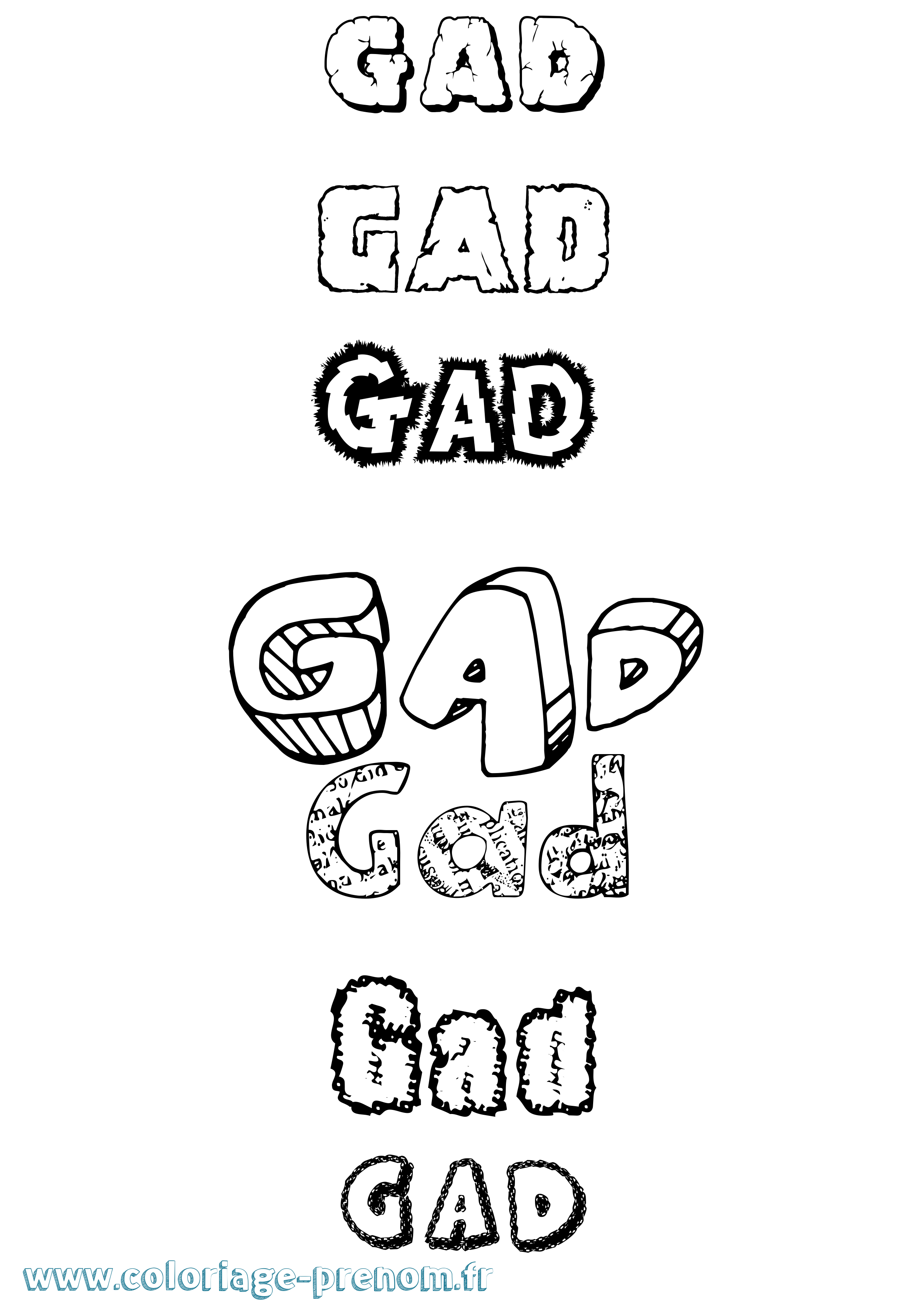 Coloriage Gad Coloriage prénom Gad