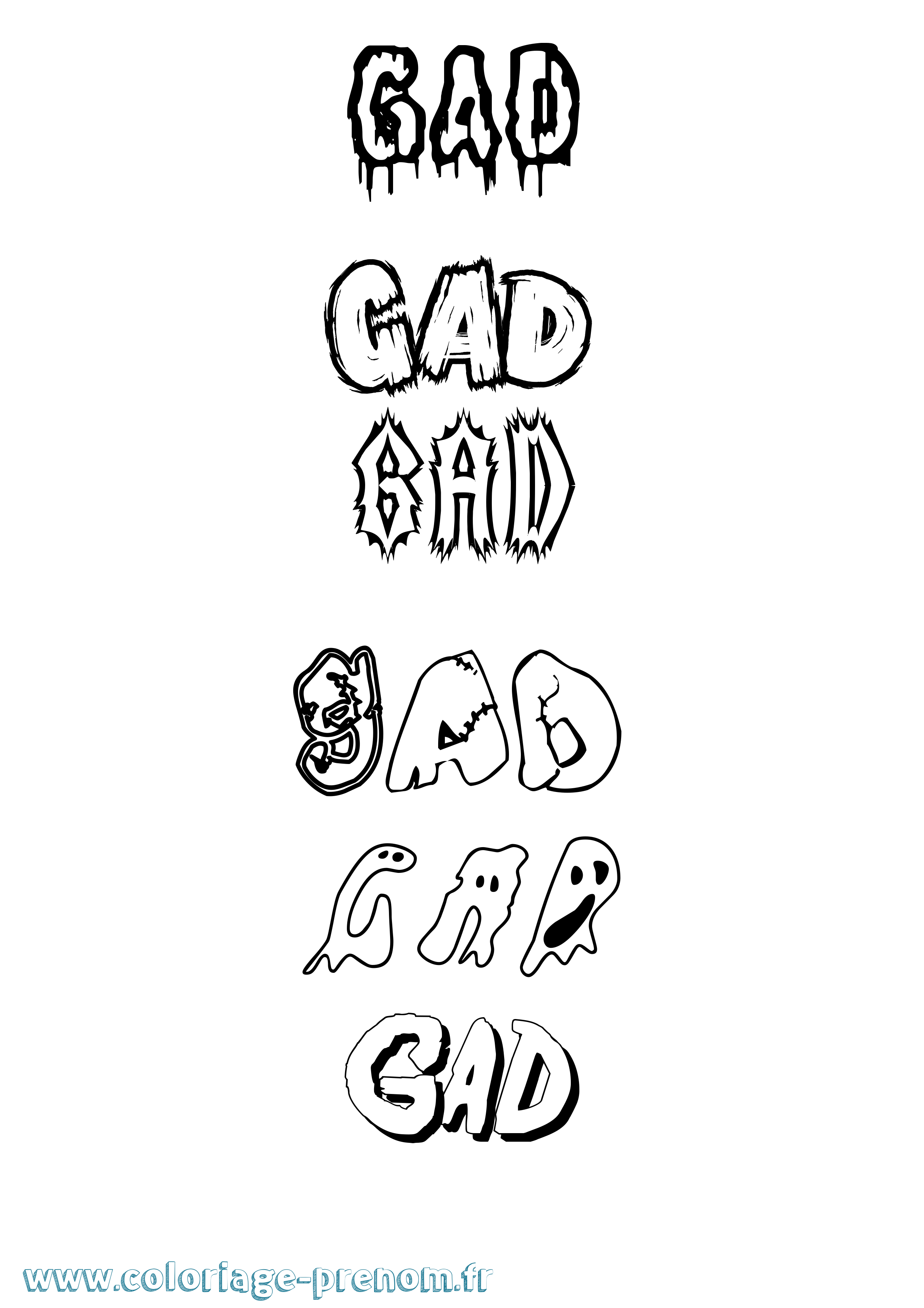 Coloriage Gad Coloriage prénom Gad