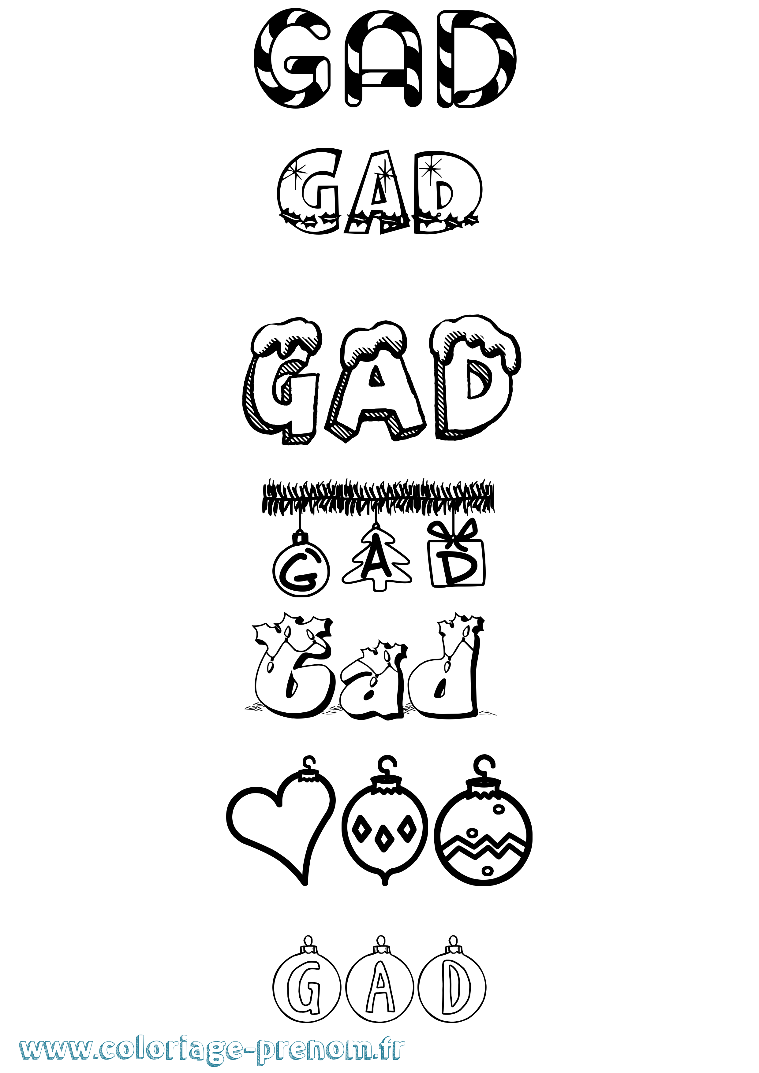 Coloriage Gad Coloriage prénom Gad