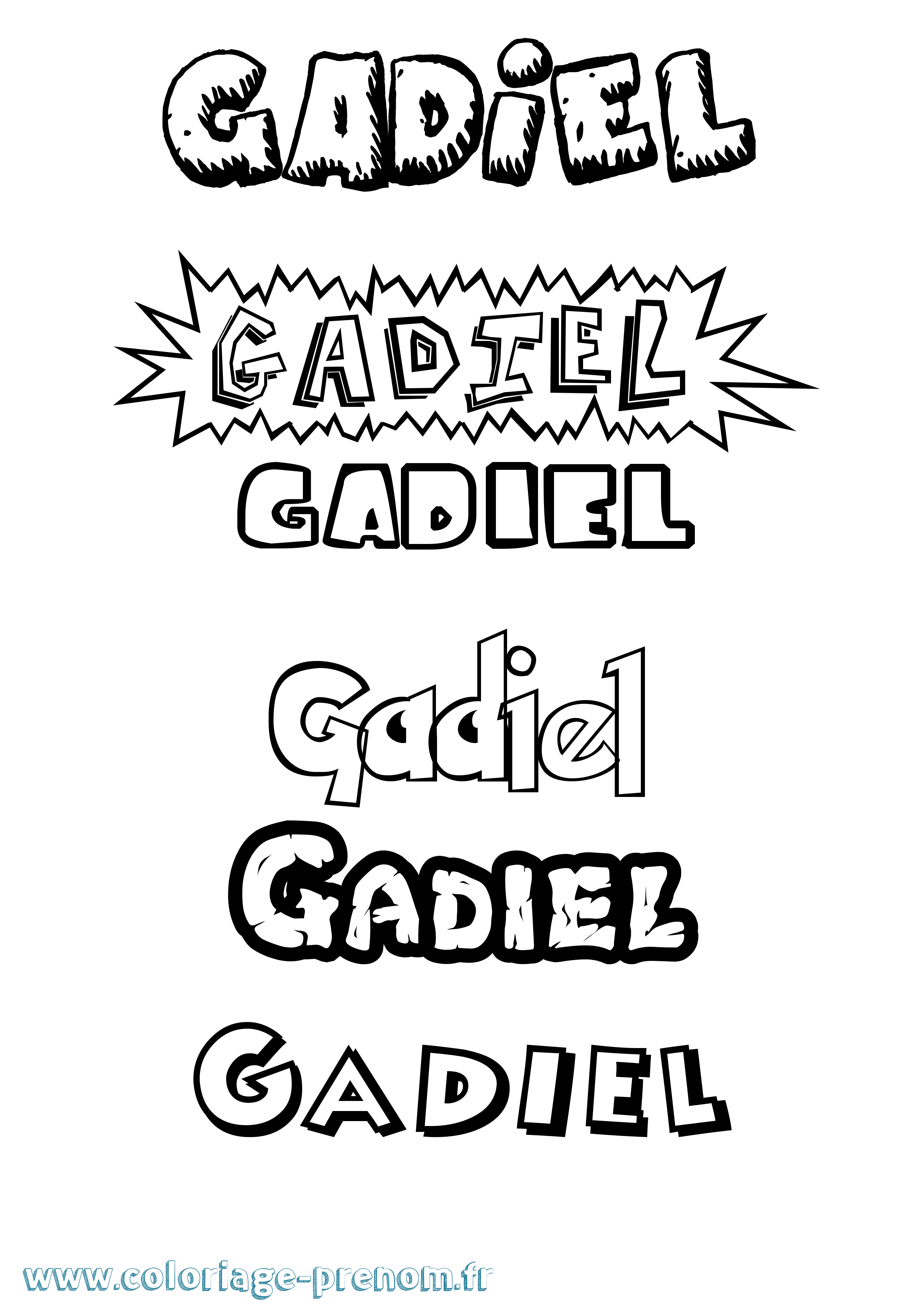 Coloriage prénom Gadiel Dessin Animé